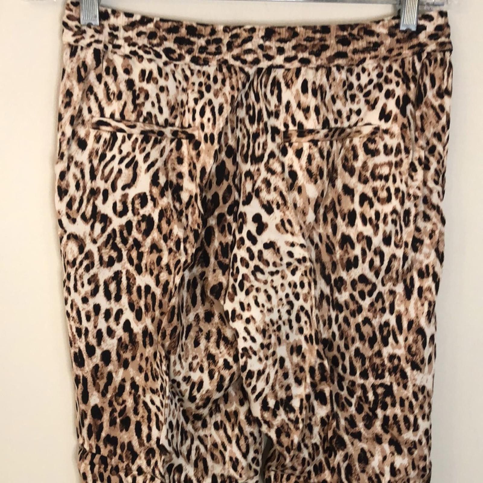 Banana Republic Banana Republic leopard print pants black & tan SZ XS Size 26" / US 2 / IT 38 - 6 Thumbnail