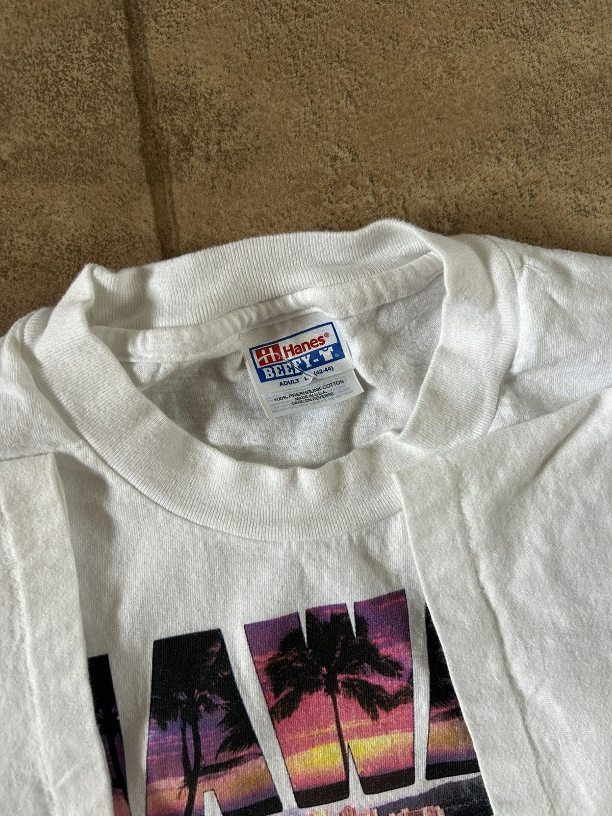 Hanes Vintage 90s Hawaii Beach tropical graphic print tshirt Size US L / EU 52-54 / 3 - 3 Thumbnail
