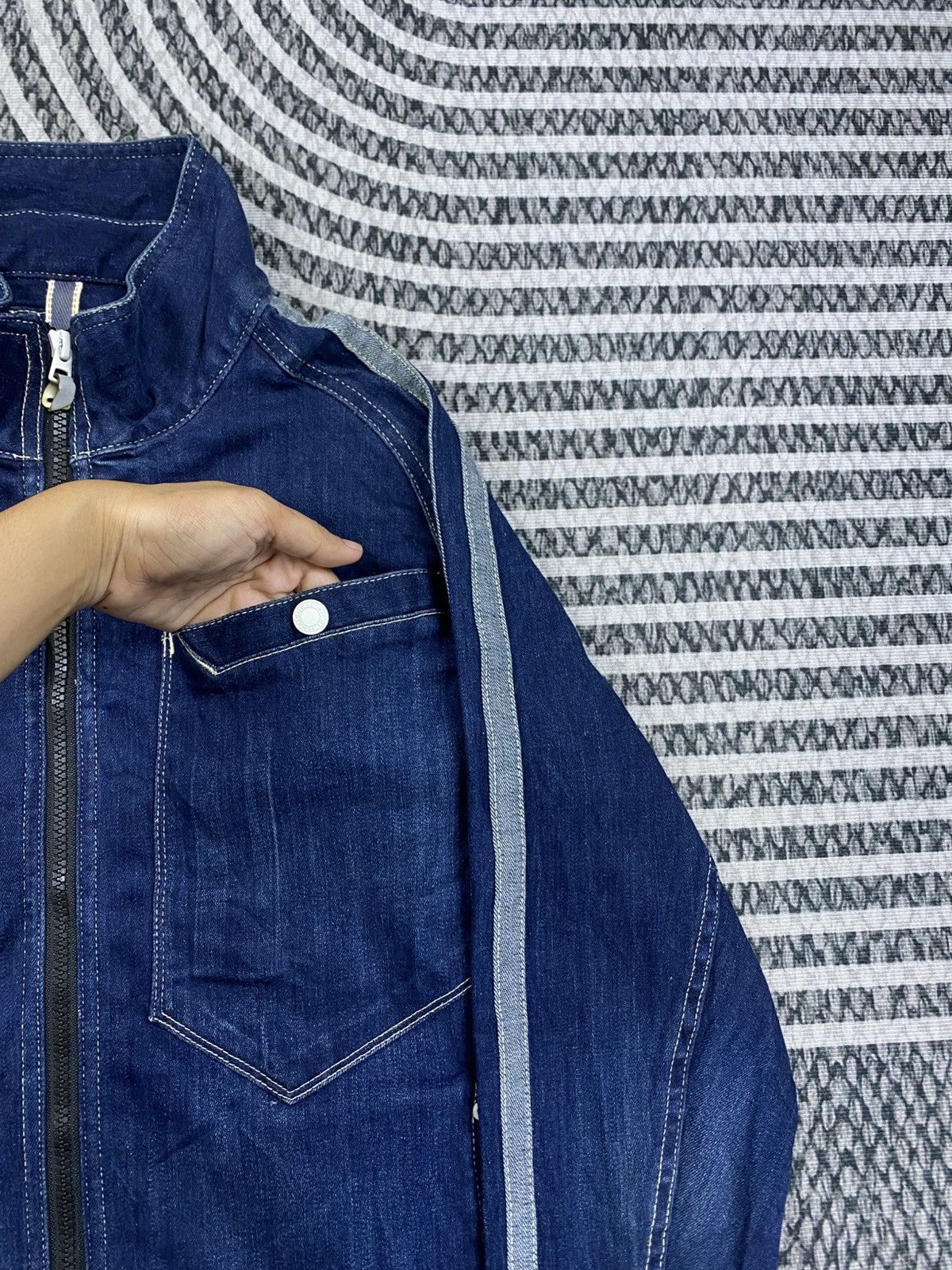 Japanese Brand Vintage Tora Workwear Stretch Longsleeve Denim Jacket Size US M / EU 48-50 / 2 - 7 Thumbnail