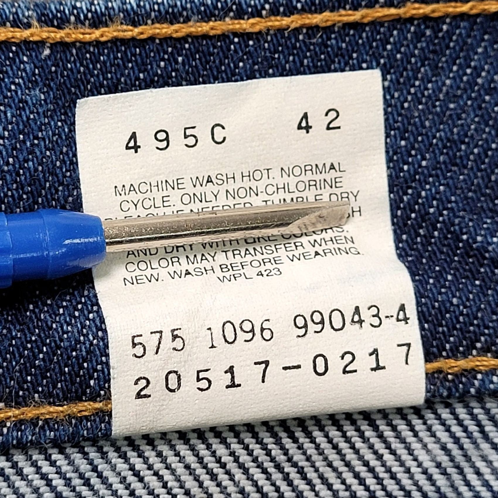 Levi's VINTAGE Levis 517 Orange Tab Mens 46x30 Blue Denim Bootcut Jeans Made USA 1096 Size US 30 / EU 46 - 4 Thumbnail
