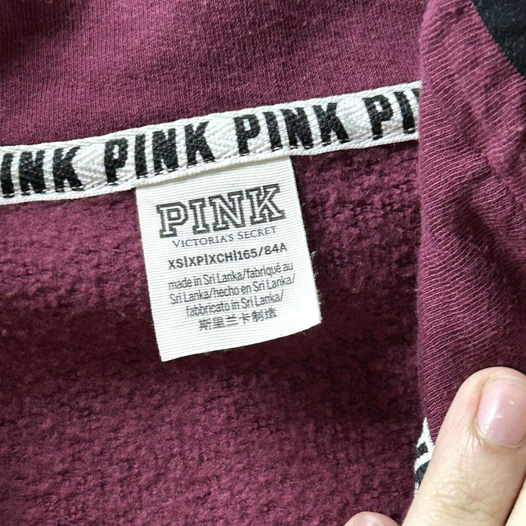 Pinko PINK Shirt Womens XS Purple Victoria Secret Sweatshirt Plum Fleece Zip Kangaroo Pocket Size XS / US 0-2 / IT 36-38 - 3 Thumbnail