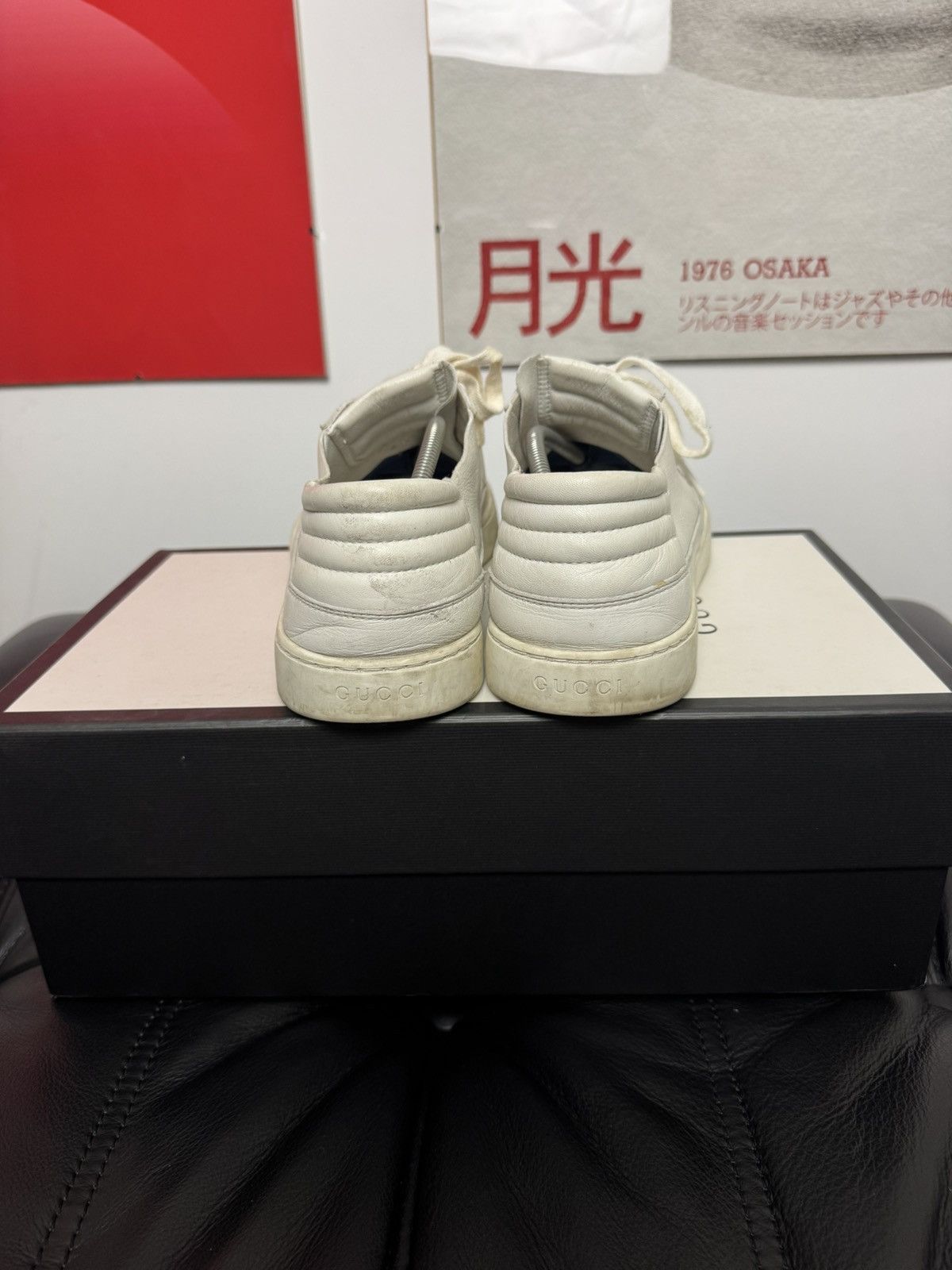 Gucci Gucci Low White Leather Sneakers Designer Luxury Hype Rare Size US 9.5 / EU 42-43 - 6 Thumbnail