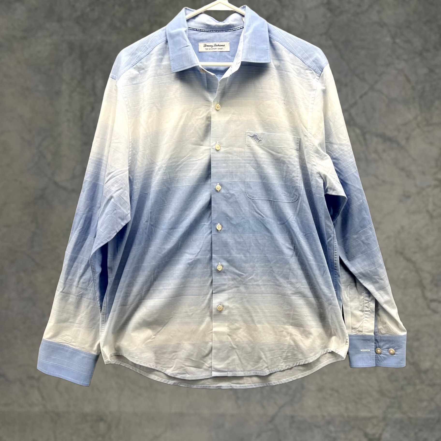 Tommy Bahama Tommy Bahama Shirt Mens Medium Blue White Button Down The Newport Coast Striped Size US M / EU 48-50 / 2 - 1 Thumbnail