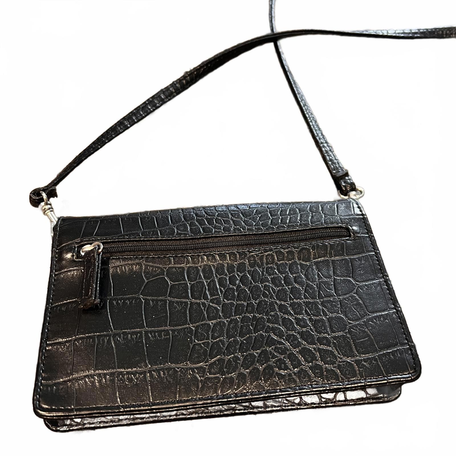 Croft & Barrow Black Croc-Embossed Women's Crossbody Bag Size ONE SIZE - 2 Thumbnail