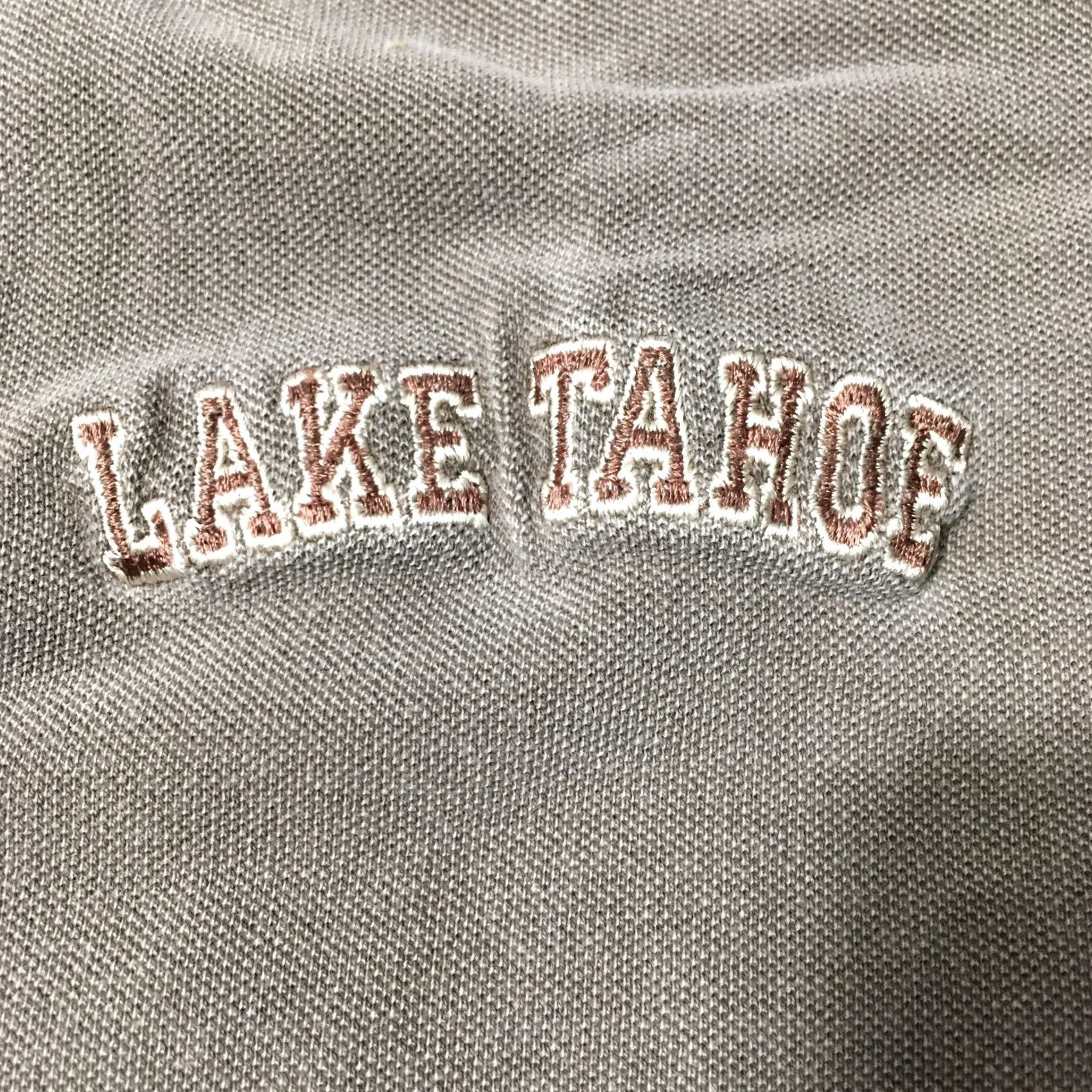 Vintage VINTAGE embroidered Lake Tahoe Polo Shirt Mens XL gray beige us Golf Size US XL / EU 56 / 4 - 4 Thumbnail