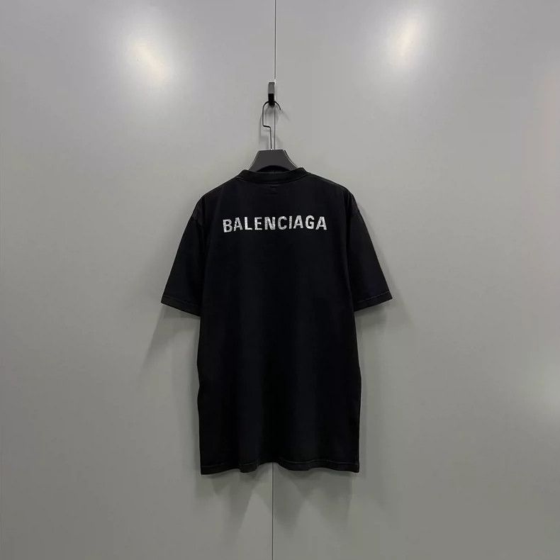 Balenciaga Balenciaga Black back rhinestone logo short sleeve Size US S / EU 44-46 / 1 - 2 Thumbnail