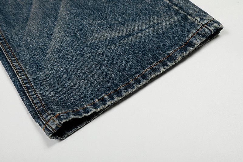 Vintage American straight-leg wide-leg whiskered washed jeans Size US 32 / EU 48 - 6 Thumbnail