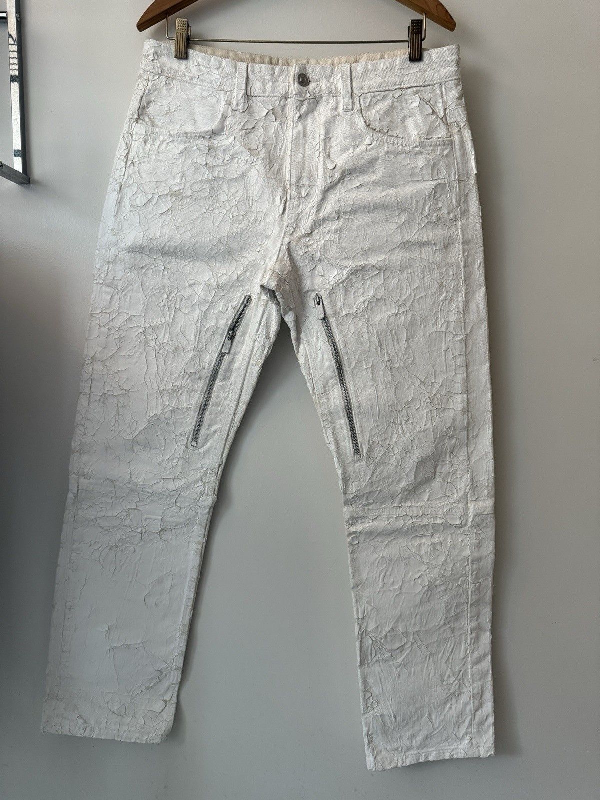 Givenchy Matthew Williams Crackled Painted Zip Jeans SS21 Limited Size US 32 / EU 48 - 1 Thumbnail