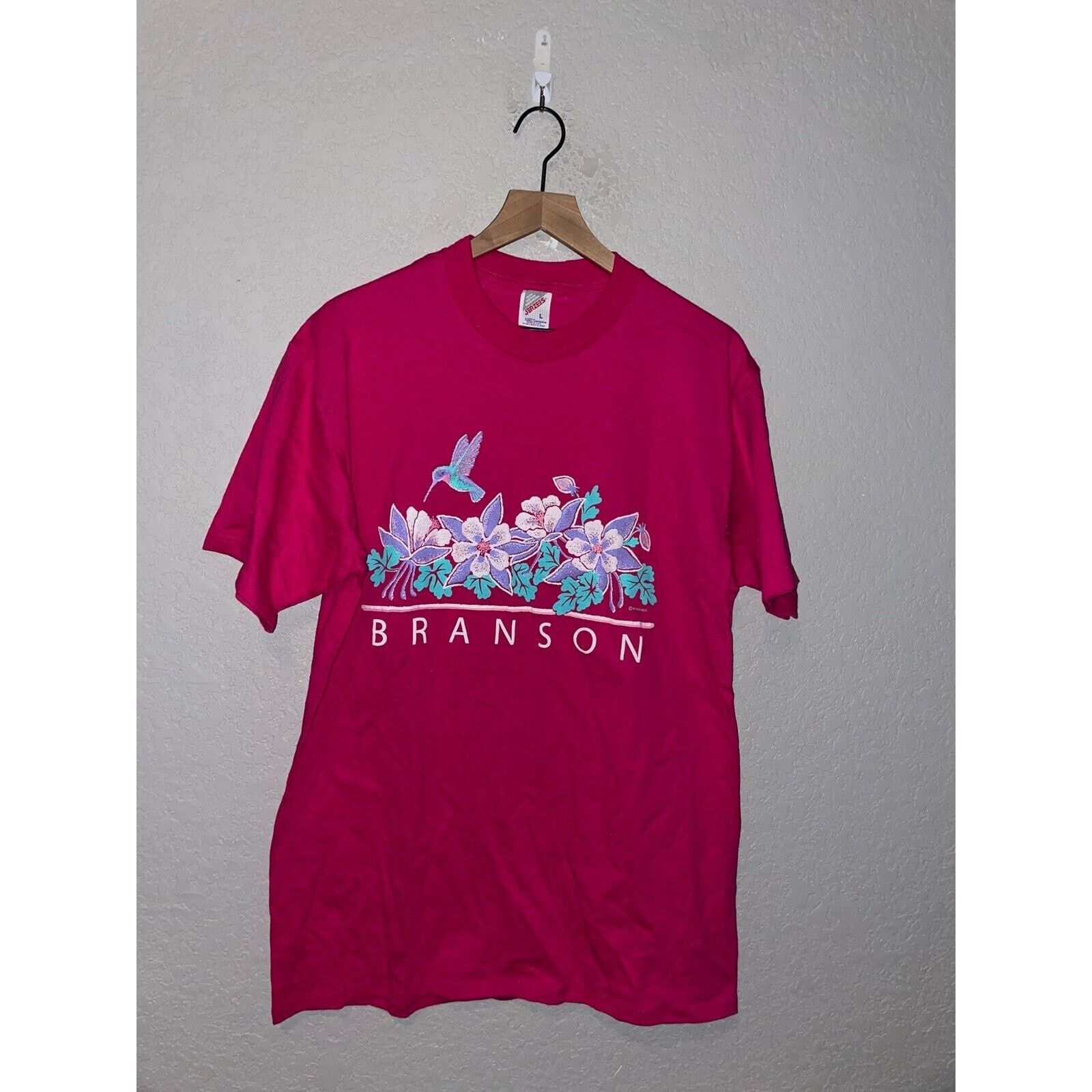 Jerzees Vintage Branson Pink Shirt Flowers Flower Tee 1990s VTG L Size US L / EU 52-54 / 3 - 1 Thumbnail