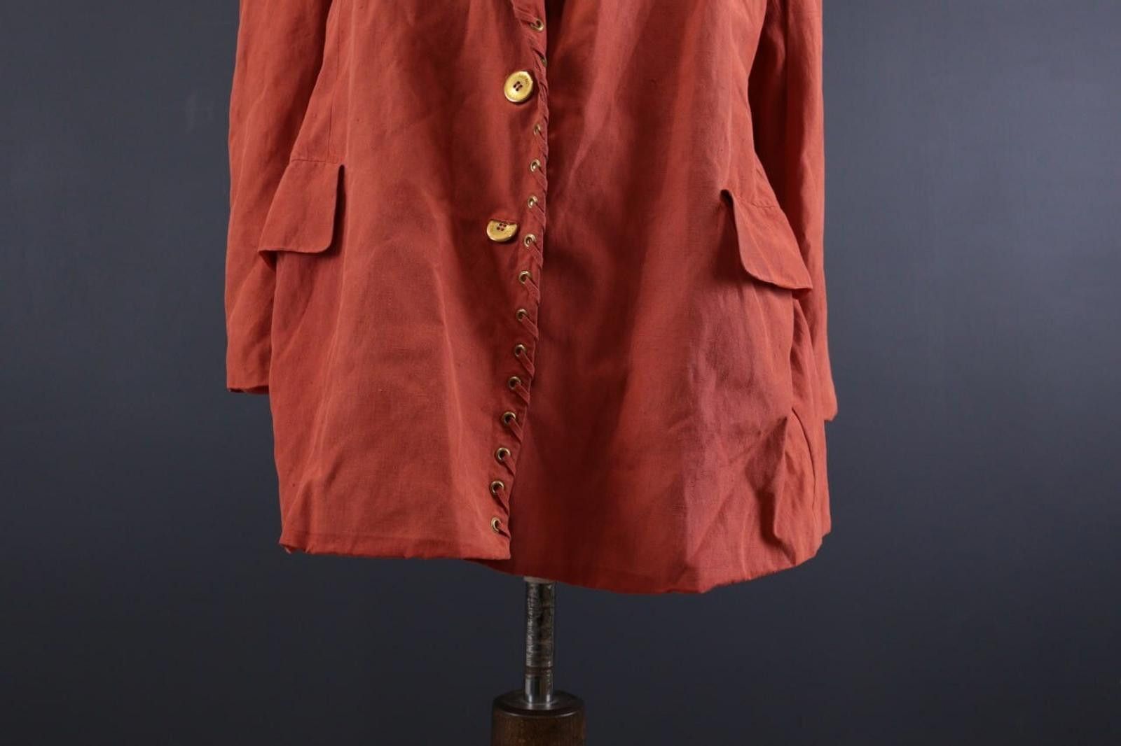 Christian Dior Monsieur Mondi Silk Linen Red Single Breasted Trench Coat Size 44 Size M / US 6-8 / IT 42-44 - 3 Thumbnail