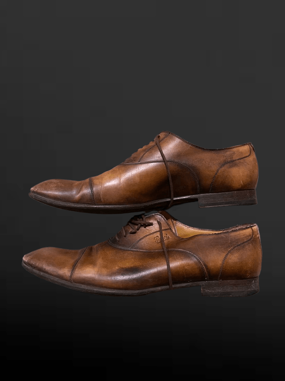 Gucci Gucci Lace Up Leather Shoes Derby Brown Size US 8 / EU 41 - 1 Thumbnail