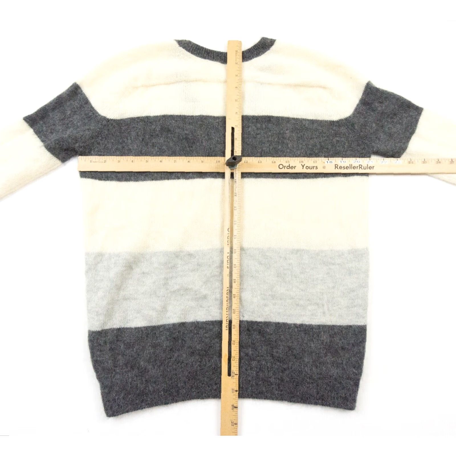 Vince Vince Women's Sweater XS Multicolor Mohair Wool Blend V-Neck Oversized Knit Pullover Colorblock Size XS / US 0-2 / IT 36-38 - 7 Thumbnail