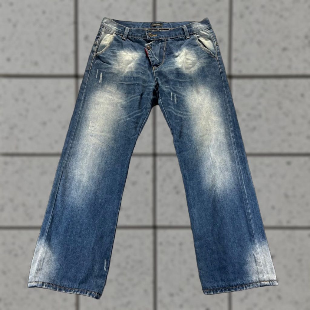 Dsquared2 Jeans Men's 34x30 Blue Dark Wash Cotton Stretch Loose Fit Denim Regular