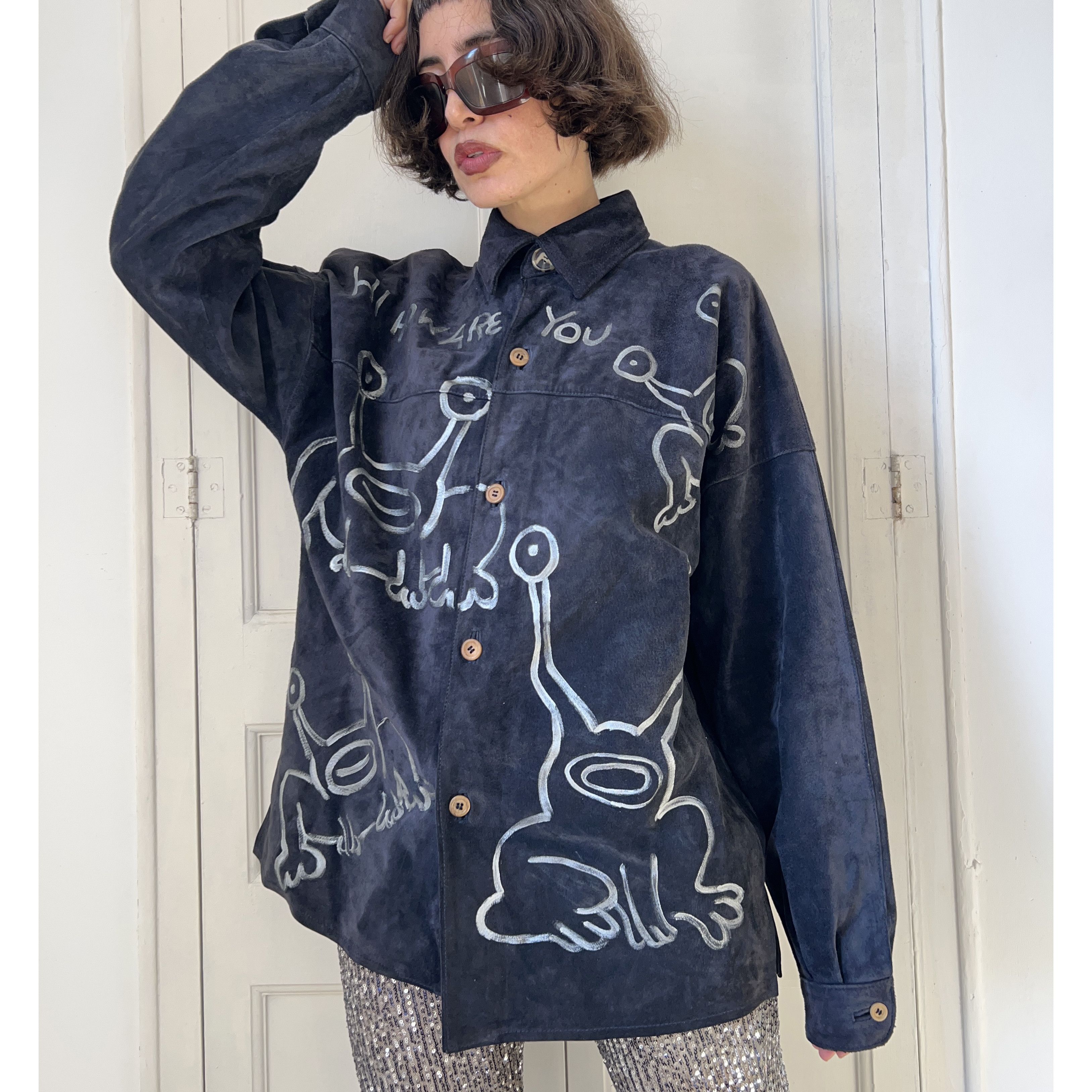 Custommade Vintage Custom Alien Navy Suede Jacket Coat Size M / US 6-8 / IT 42-44 - 6 Thumbnail