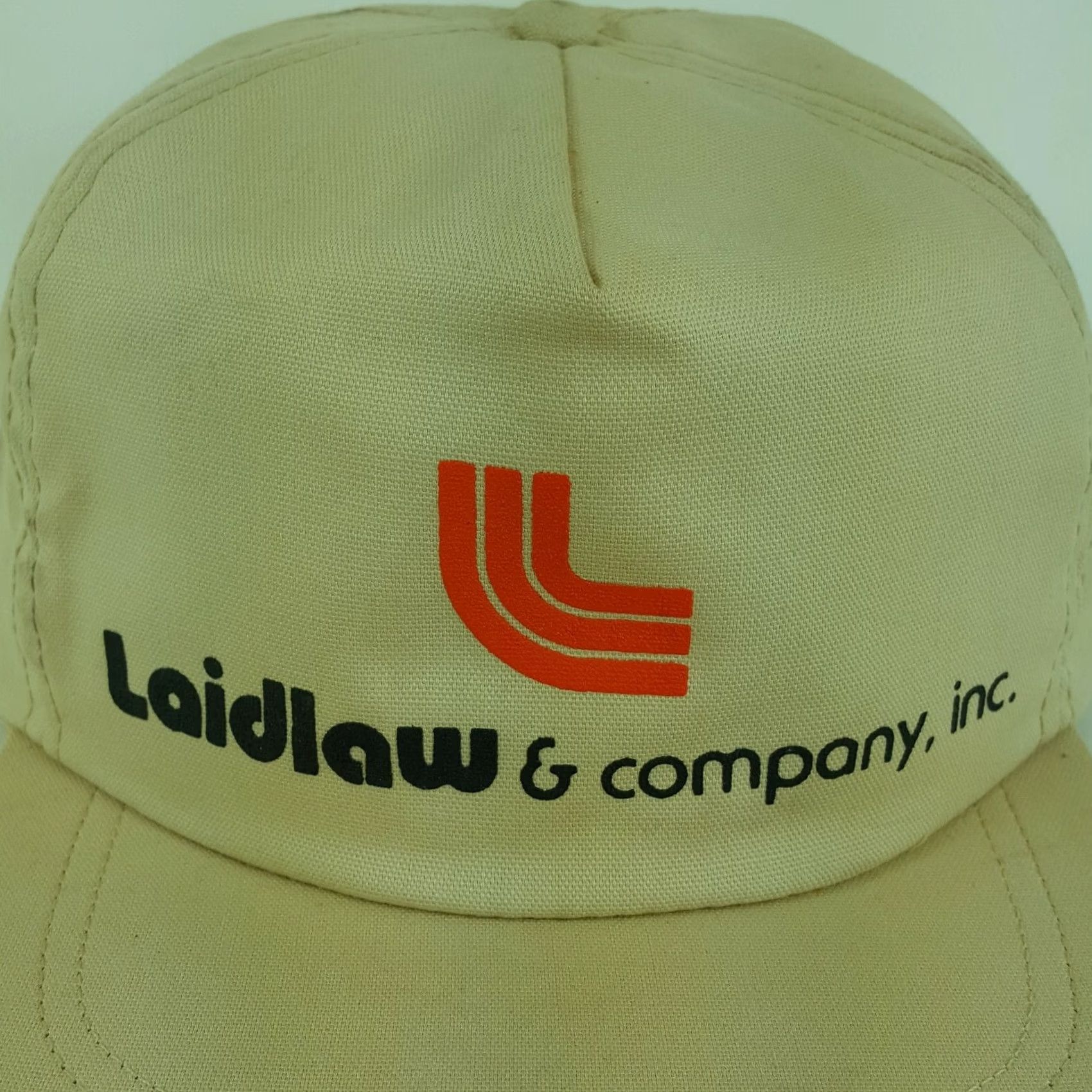 Vintage VINTAGE Laidlaw Transport USA Made Trucker Hat Adjustable Snapback Hipster Cap Men Beige 80s 90s Retro USA Hat Snap-Back Size ONE SIZE - 4 Thumbnail