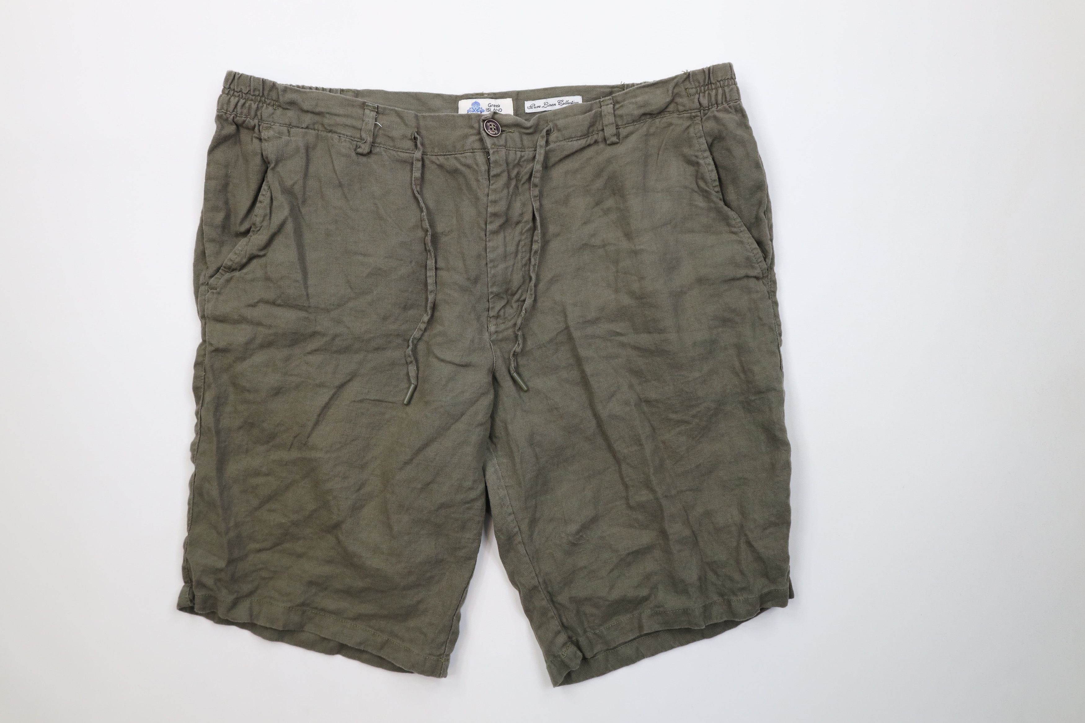 Vintage Vintage Y2K Streetwear Pure Linen Harem Beach Shorts Green Size US 40 / EU 56 - 1 Thumbnail