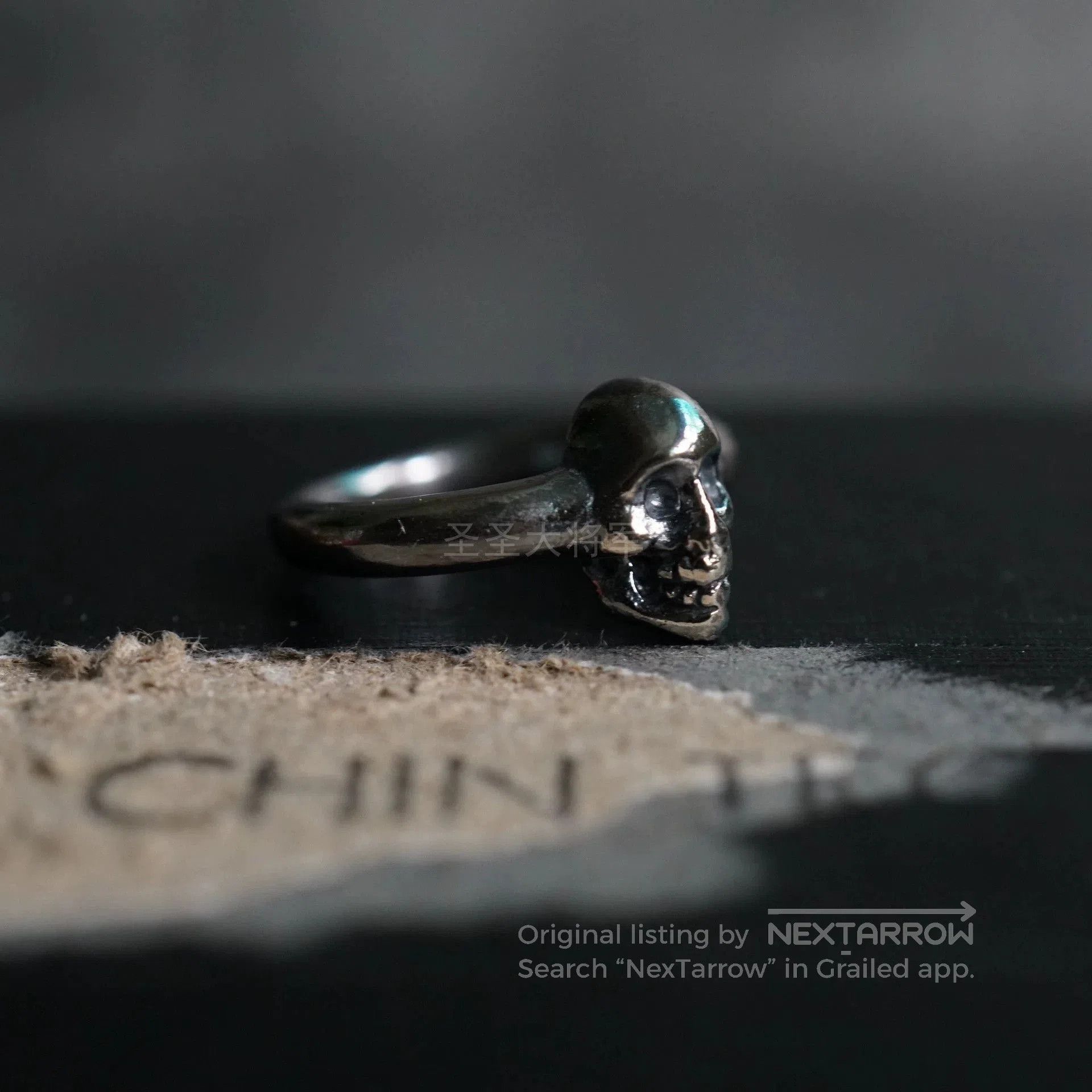 Chin Teo Silver Skull Ring. Size ONE SIZE - 3 Thumbnail
