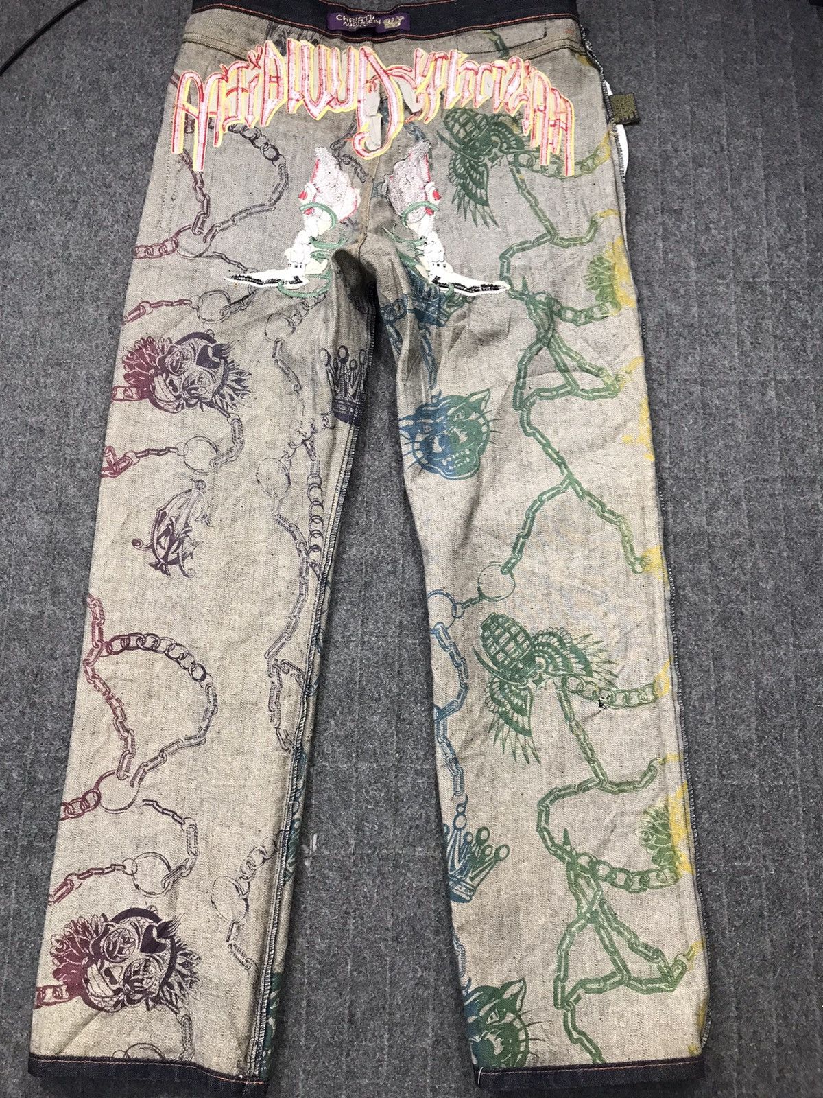 Christian Audigier Ed Hardy Denim Christian Audigier Embroidery Skull Bone Logo Size US 36 / EU 52 - 4 Thumbnail
