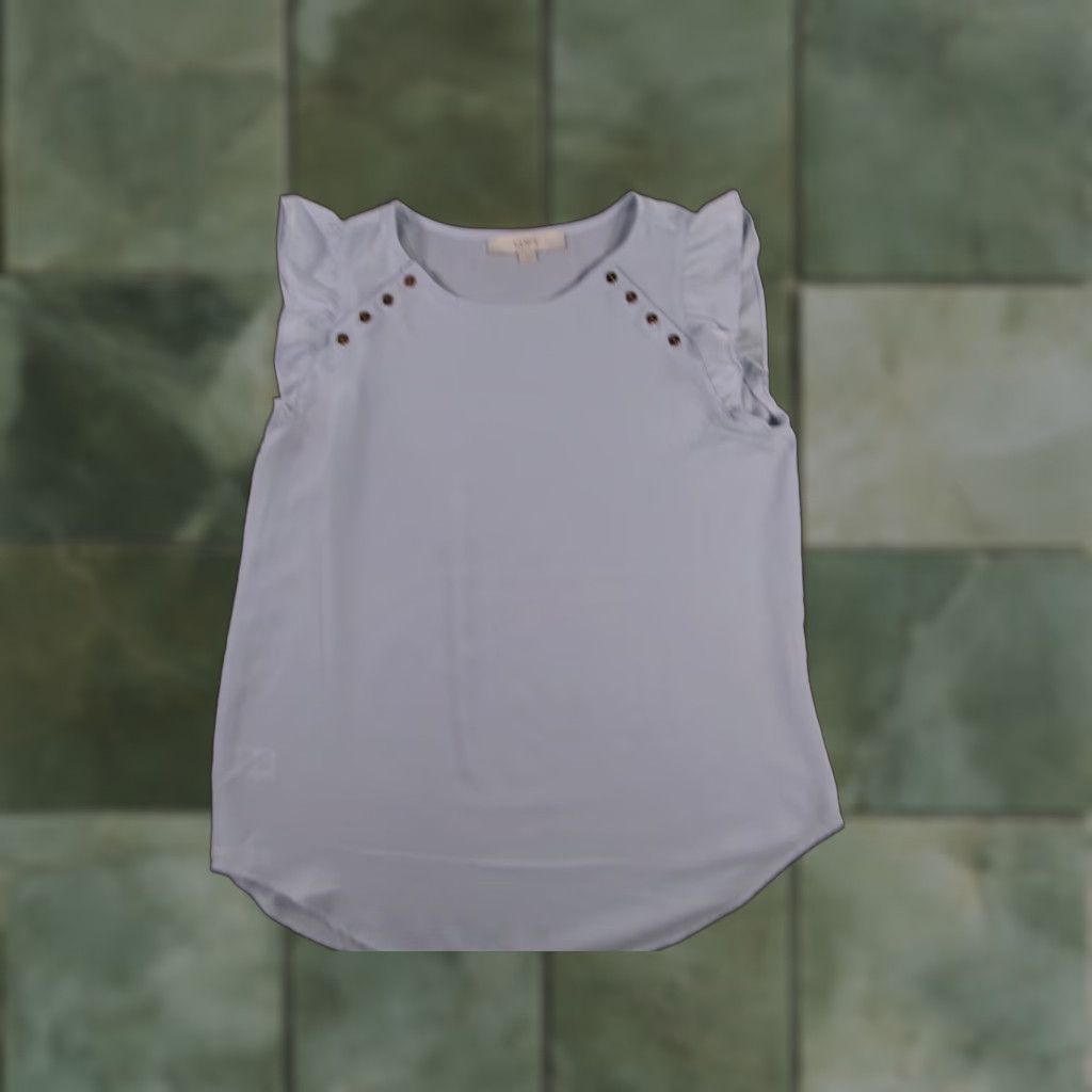 Loft Loft Tank Top Womens Small Blue Sheer Base Layer Capsule Flowy Fairy Preppy Size S / US 4 / IT 40 - 1 Thumbnail