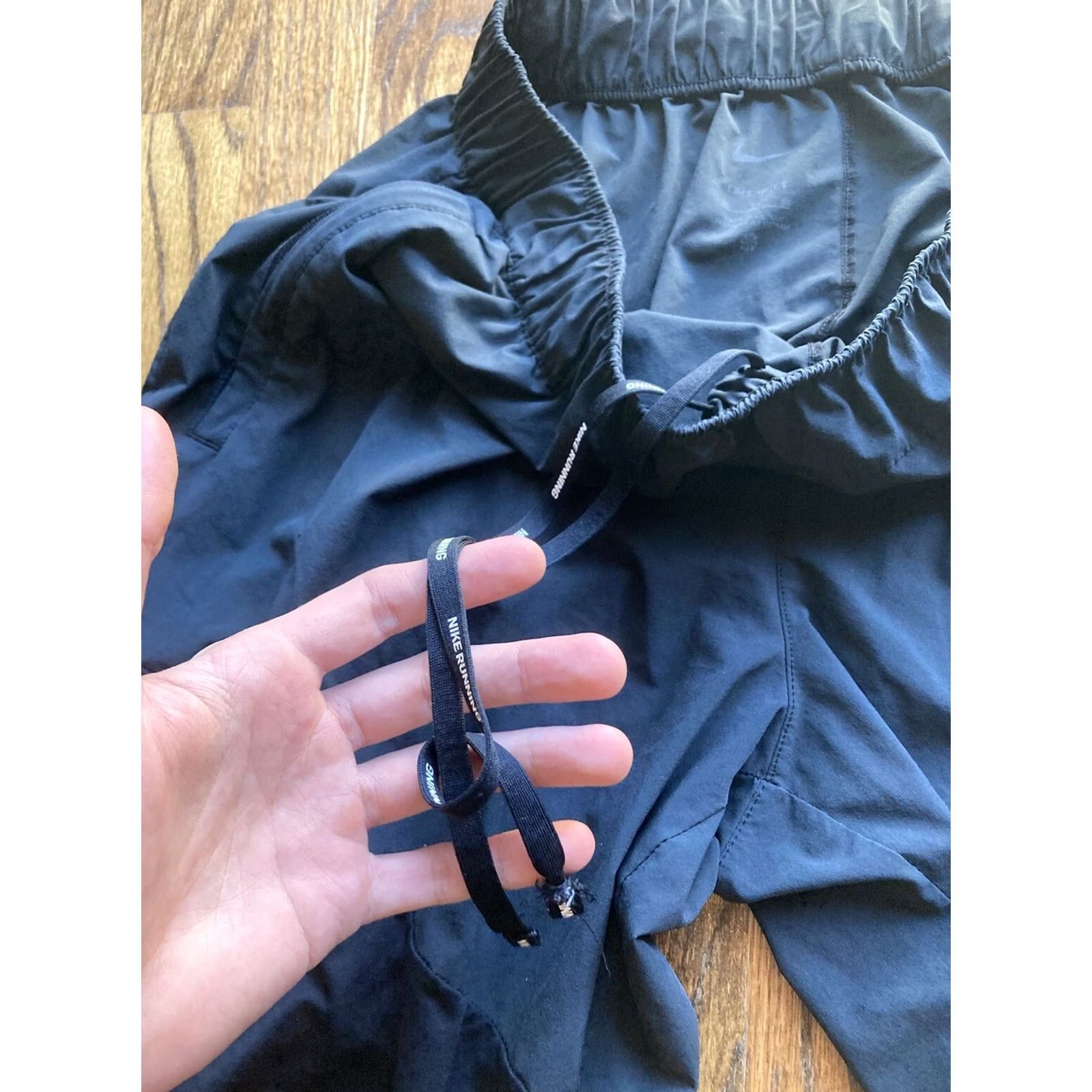 Nike Nike Dri-Fit Running Pants Womens XL Joggers Black Stretch Drawstring Size 40" / US 18 - 7 Thumbnail