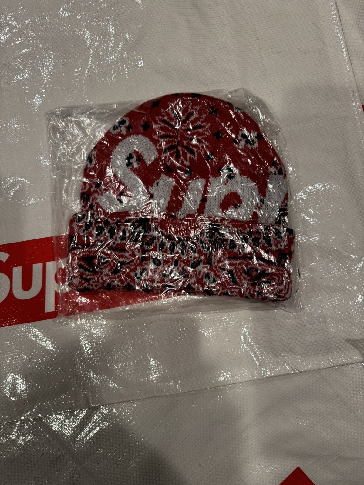 Supreme Big Logo Beanie Red | Grailed