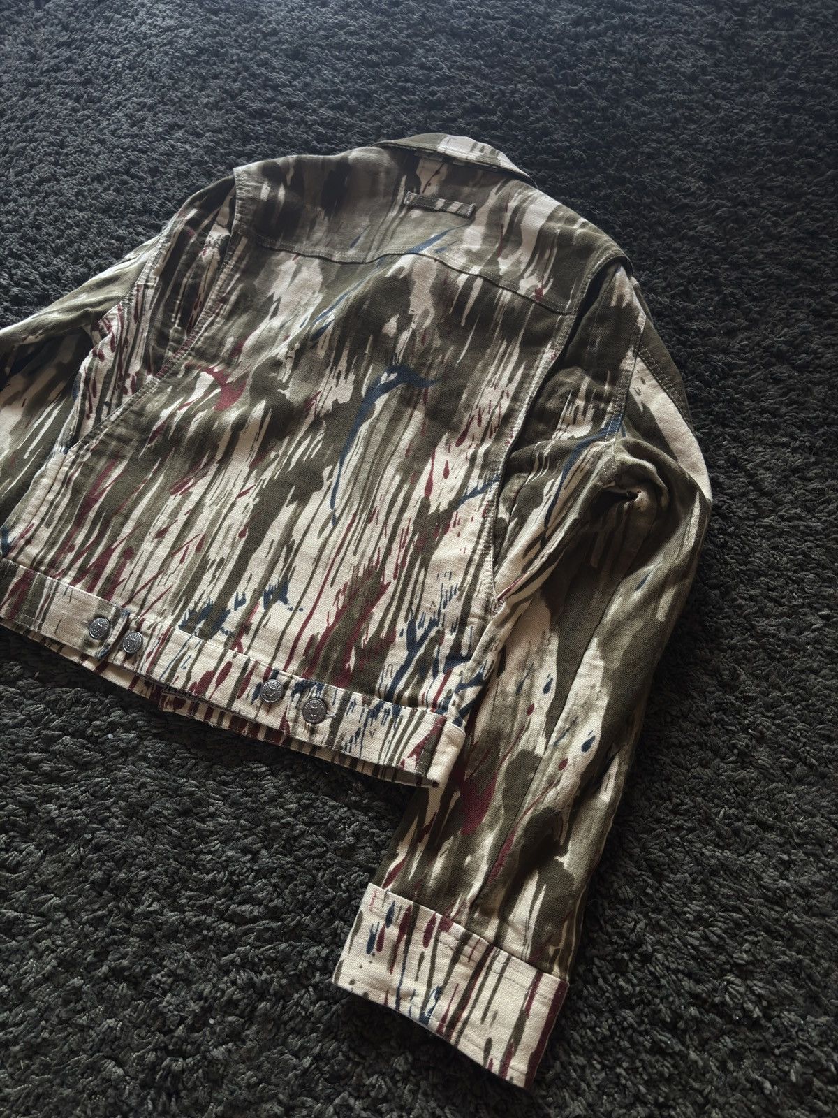Jean Paul Gaultier FW97 Jean Paul Gaultier Blood Splatter Vomit Denim Jacket Size US XS / EU 42 / 0 - 8 Thumbnail