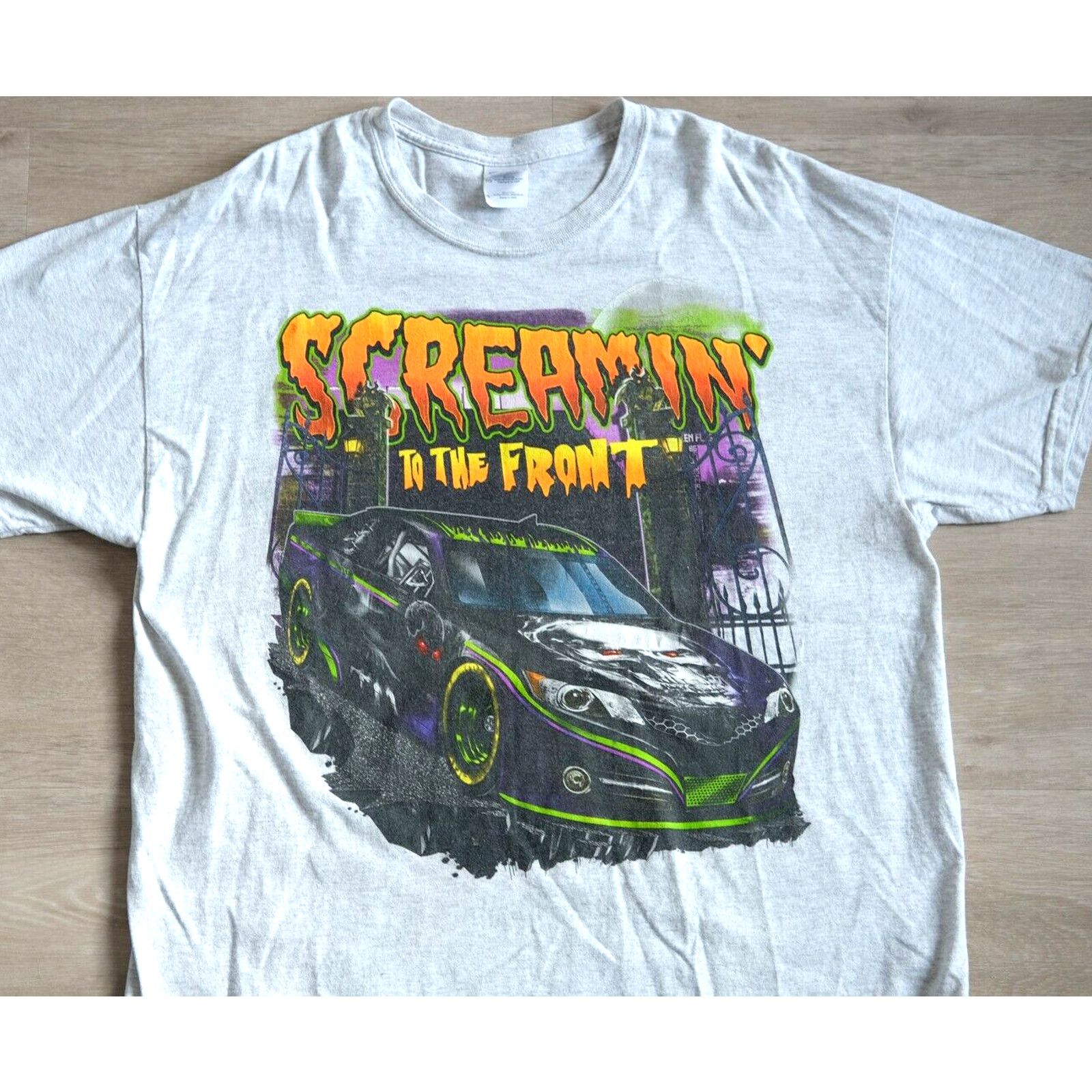 Gildan Gildan Nascar Racing Screamin to the Front XL Spooky T-Shirt Size US XL / EU 56 / 4 - 1 Thumbnail