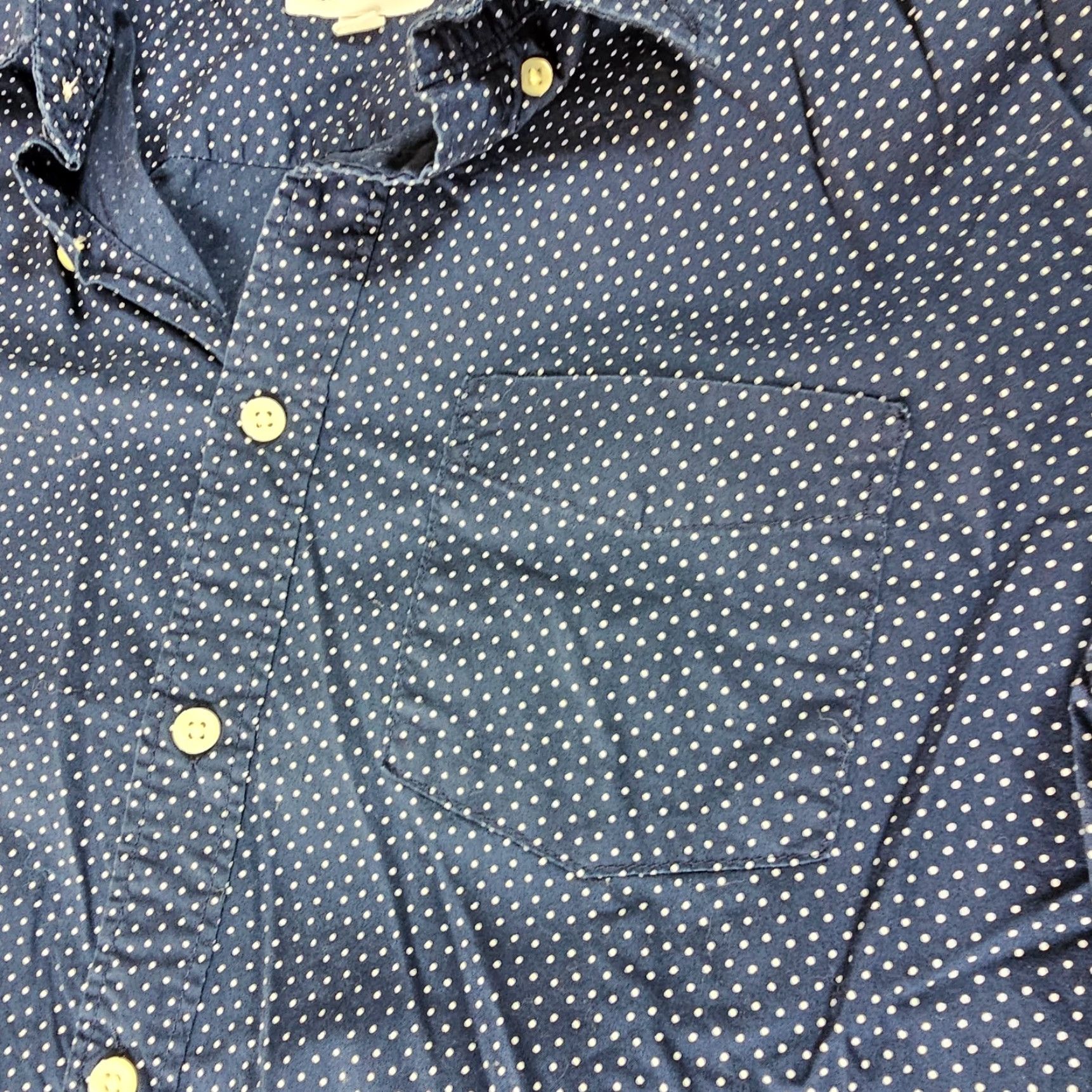 Gap Gap Button-Up Shirt Men M Navy Polka Dot Chest Pocket Long Sleeve Regular 100% Cotton Vintage No Size US M / EU 48-50 / 2 - 3 Thumbnail