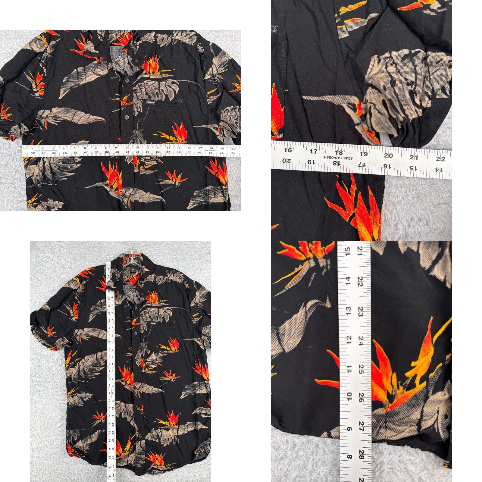 Volcom Volcom Shirt Adult Medium Black Floral Bird Of Paradise Button-Up Hawaiian Short Sleeve Collared 90s Beach Mens Size US M / EU 48-50 / 2 - 8 Thumbnail