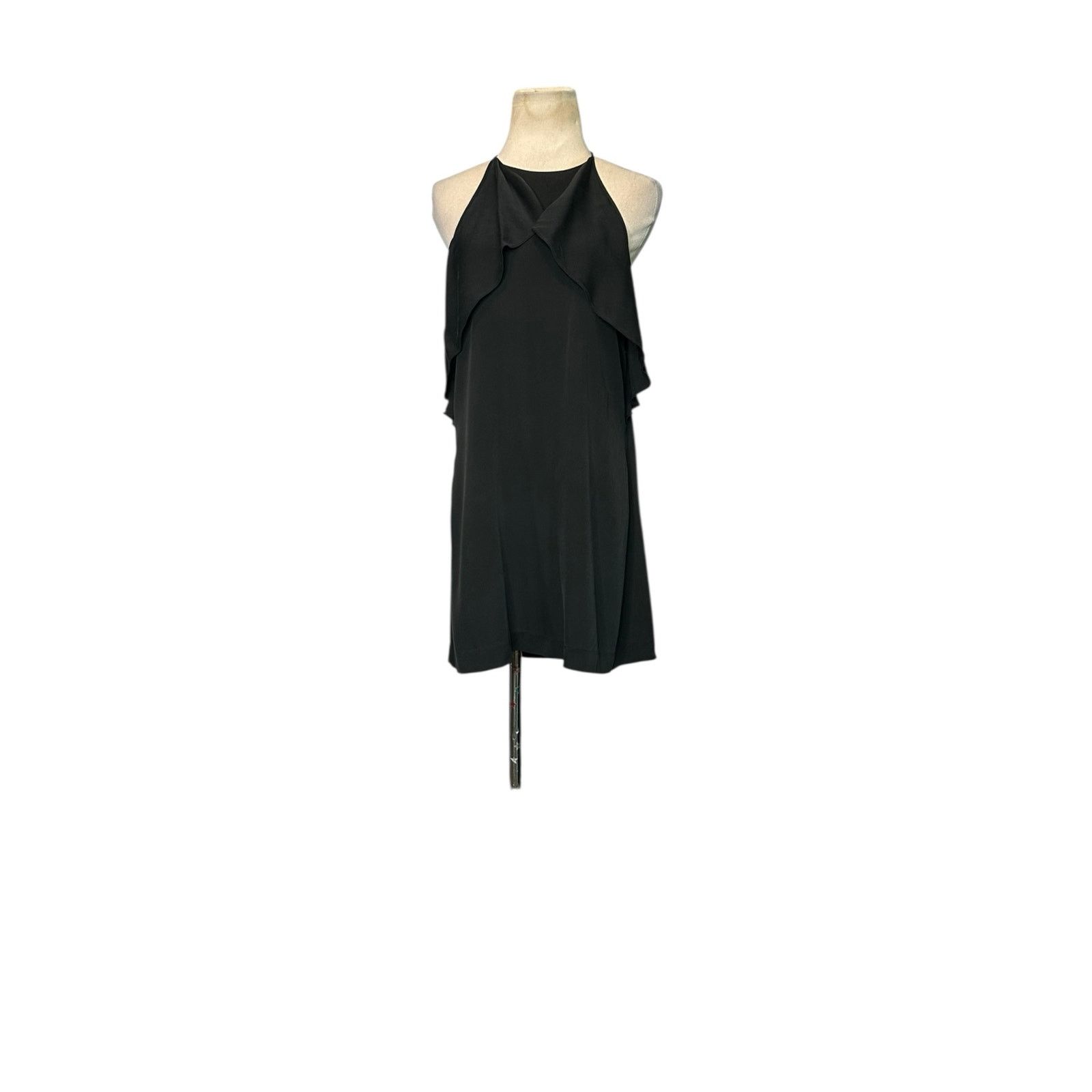 Theory Theory Black Silk Ruffle Open Back Slip Halter Dress Size 2 Size XS / US 0-2 / IT 36-38 - 10 Thumbnail