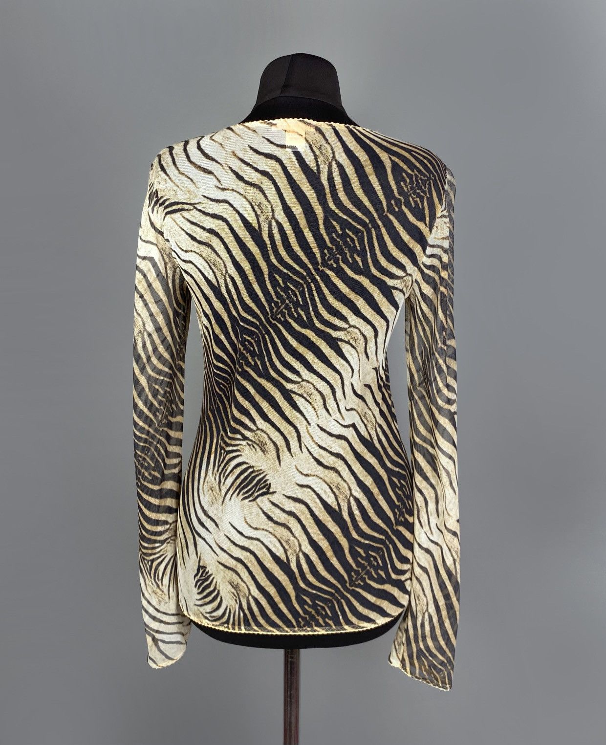 Roberto Cavalli Vintage Women's Roberto Cavalli Mesh Zebra LS Blouse Size 42 Size M / US 6-8 / IT 42-44 - 6 Thumbnail