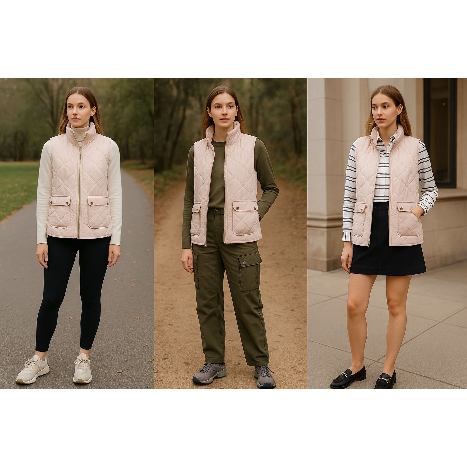 Quinn Quinn Blush Pink Quilted Utility Vest Women M – Clean Girl G Size M / US 6-8 / IT 42-44 - 1 Thumbnail
