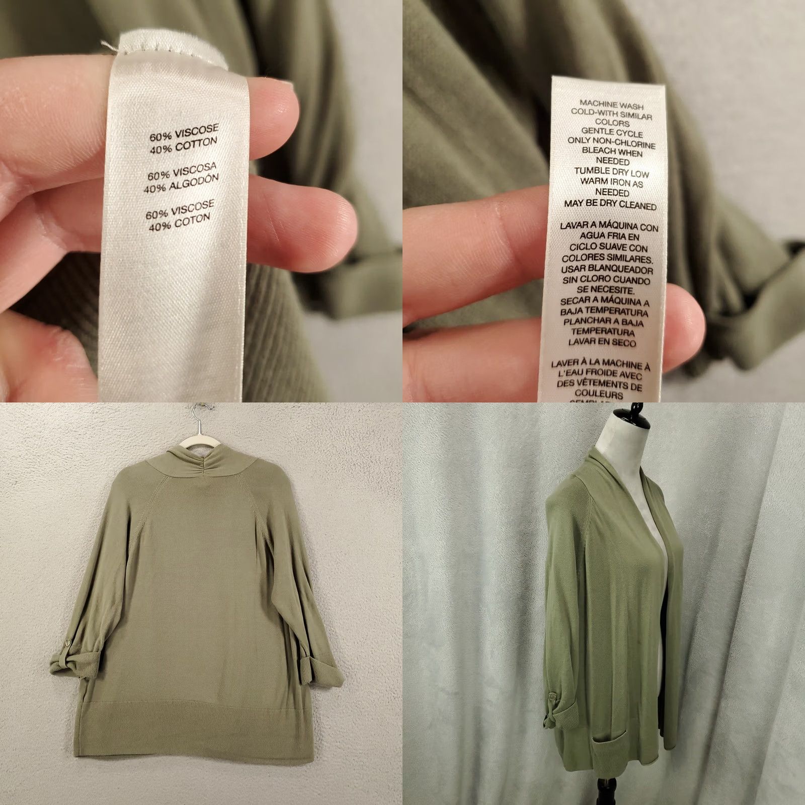 Vintage Chicos Cardigan Womens XL Green Lightweight Open Front Stretchy Chicos 3 Cardigan Women XL Green Lightweight Open Front Stretchy Chicos Size XL / US 12-14 / IT 48-50 - 8 Thumbnail