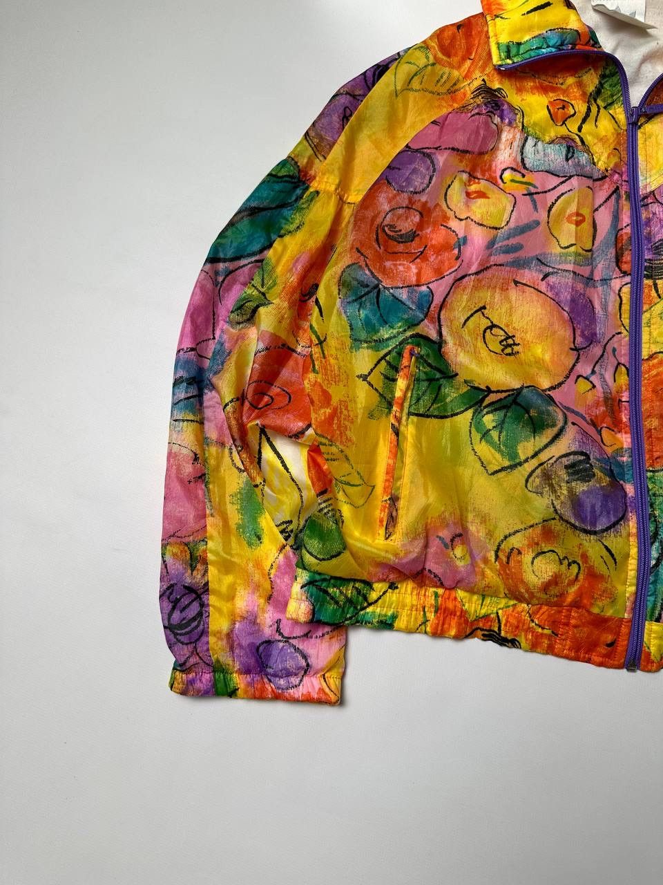 Adidas 🔥Rare Floral Abstract Windbreaker Jacket 90’s All Printed Size US M / EU 48-50 / 2 - 2 Thumbnail