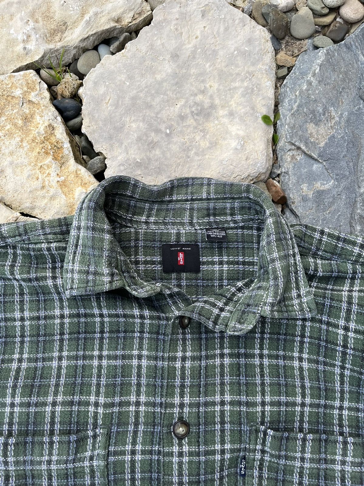 Levi's × Levi's Vintage Clothing × Vintage Vintage 90s Levi’s flannel plaid shirt knit checkered pocket Size US L / EU 52-54 / 3 - 9 Thumbnail