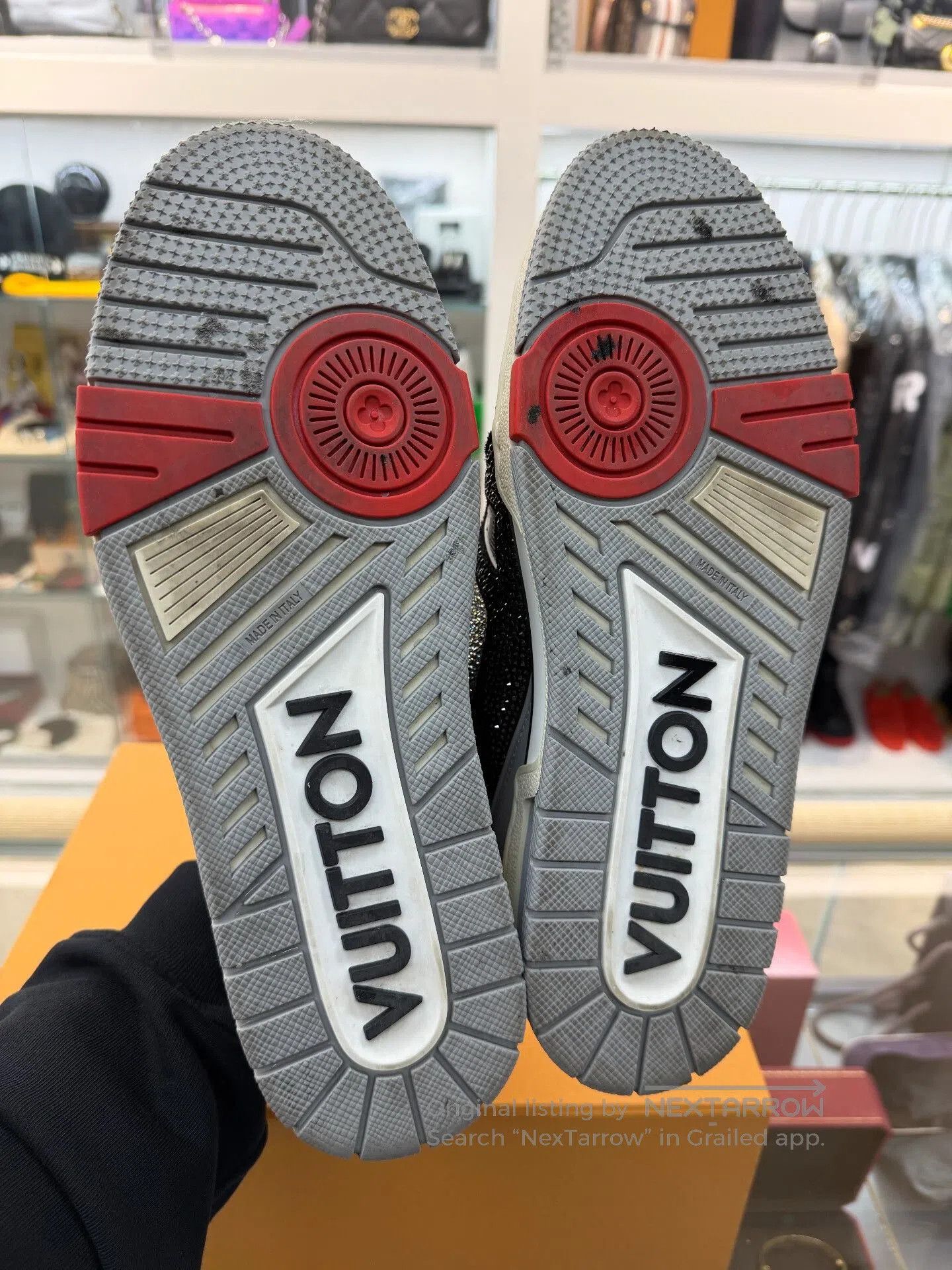 Louis Vuitton lv trainer cement gray diamond sneakers. Size US 10 / EU 43 - 6 Thumbnail