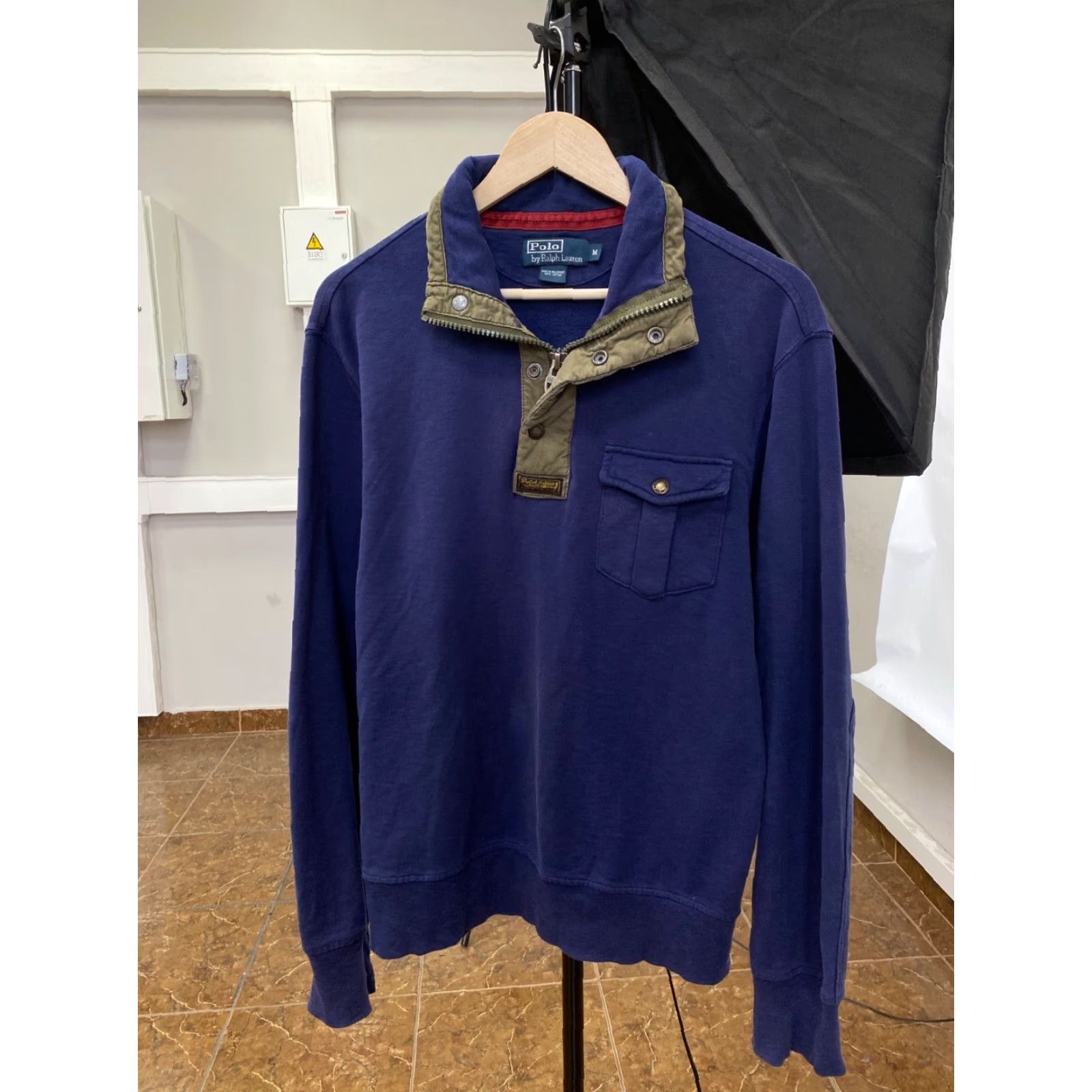 Polo Ralph Lauren VINTAGE Ralph Lauren Army Hoodie Mens M Dark Blue 90s Polo Ralph Lauren Pullover Hoodie Size US M / EU 48-50 / 2 - 2 Thumbnail
