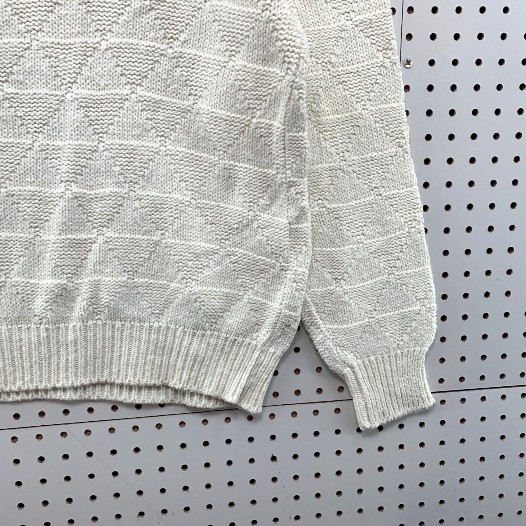 Vintage Vintage Northern Isles Knit Sweater Mens Medium White V-Neck Cotton Pullover Size US M / EU 48-50 / 2 - 7 Thumbnail