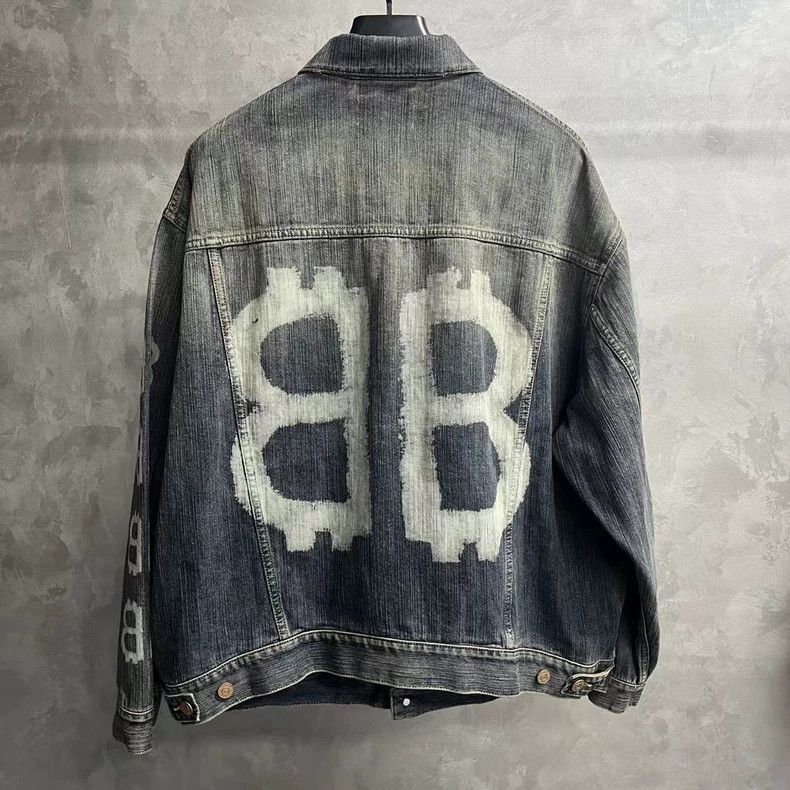 Balenciaga Balenciaga Indigo monogrammed single-breasted lapel denim j Size US XS / EU 42 / 0 - 2 Thumbnail