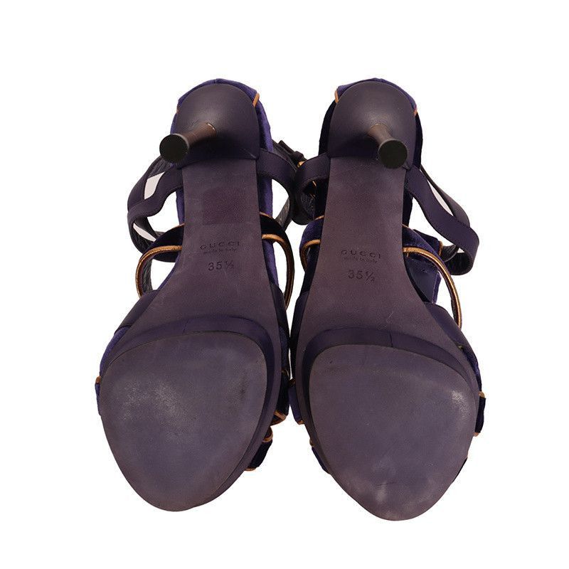 Gucci Gucci Malika Velvet Gladiator Heels in Purple - Size US 8 / IT 38 - 2 Thumbnail