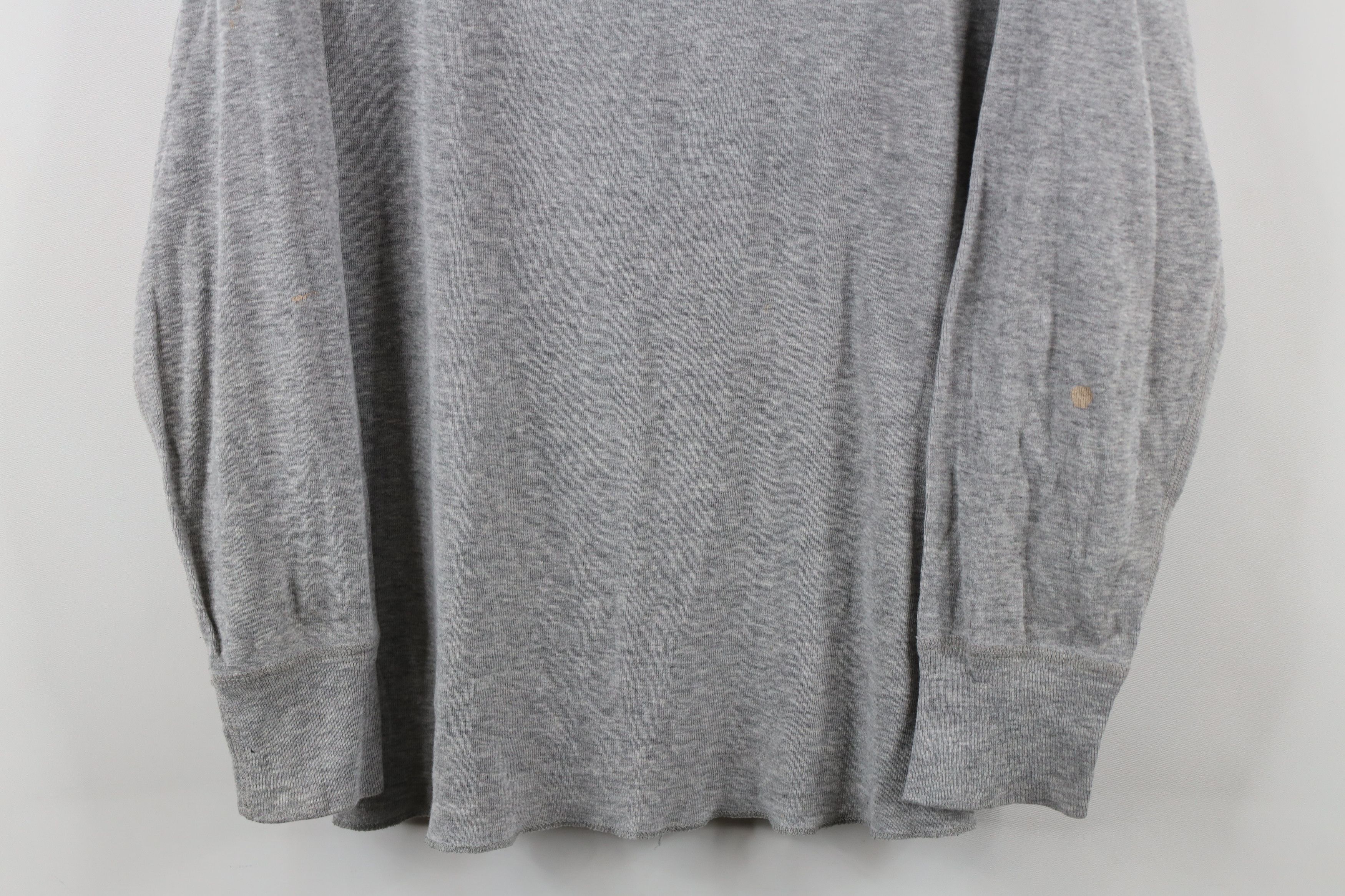 Vintage Vintage 90s Streetwear Blank Thermal Knit T-Shirt Gray USA Size US L / EU 52-54 / 3 - 3 Thumbnail