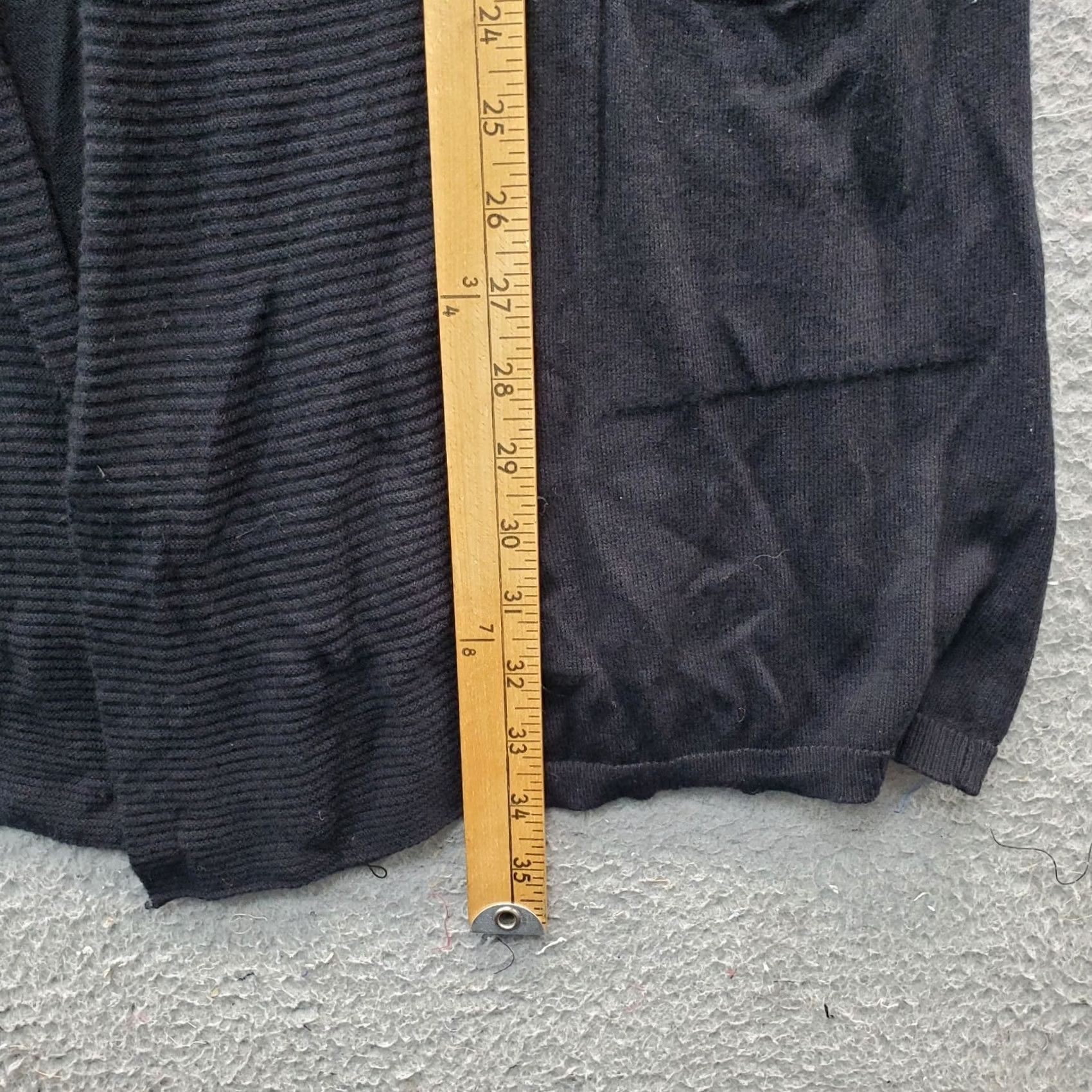 Vintage Lane Bryant Cardigan Women Black Draped Pocket Open Waterfall Front Size 10/12 Size L / US 10 / IT 46 - 4 Thumbnail