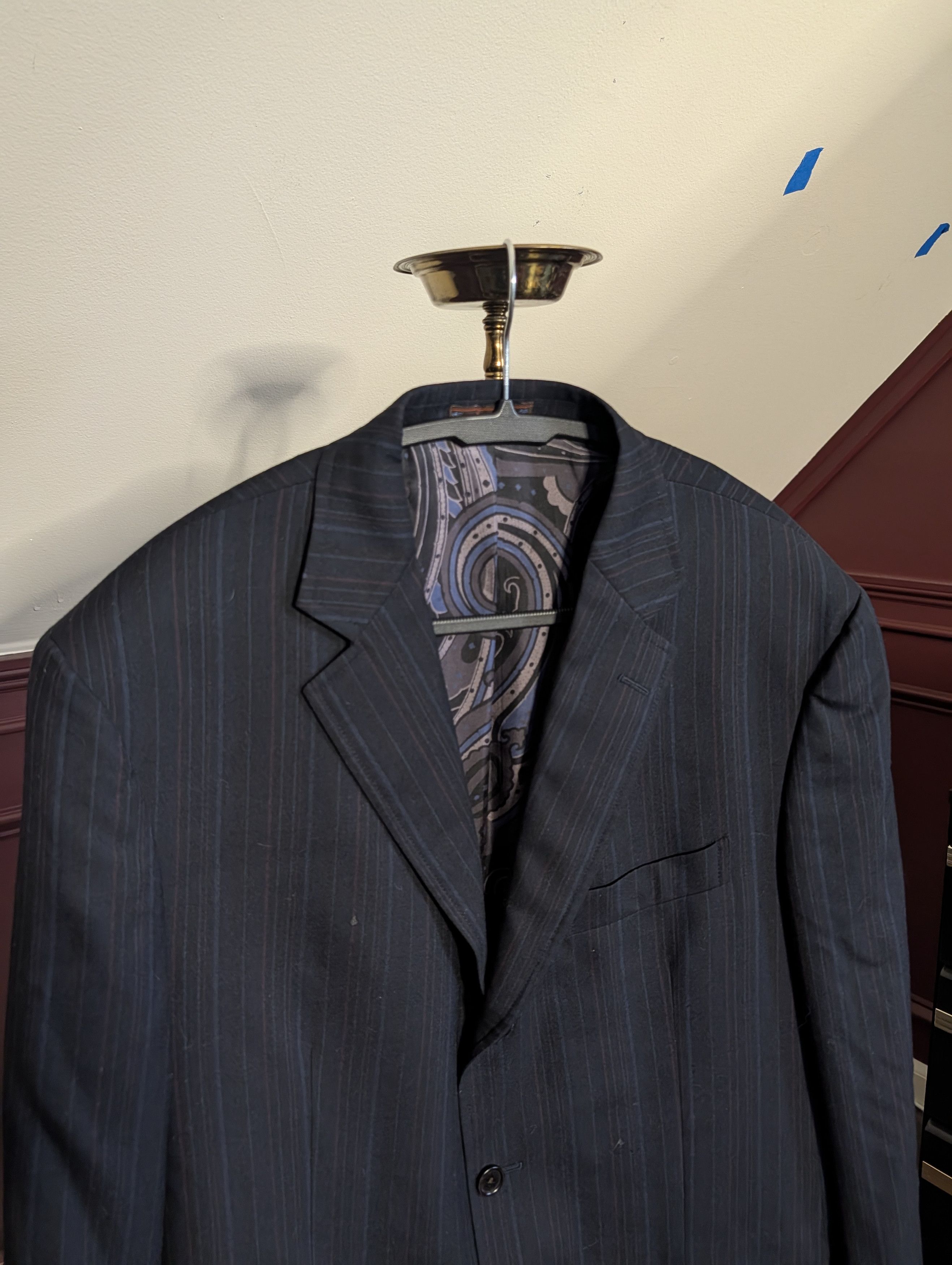 Etro Navy striped pure wool made in Italy blazer READ DESC Size 42R - 2 Thumbnail
