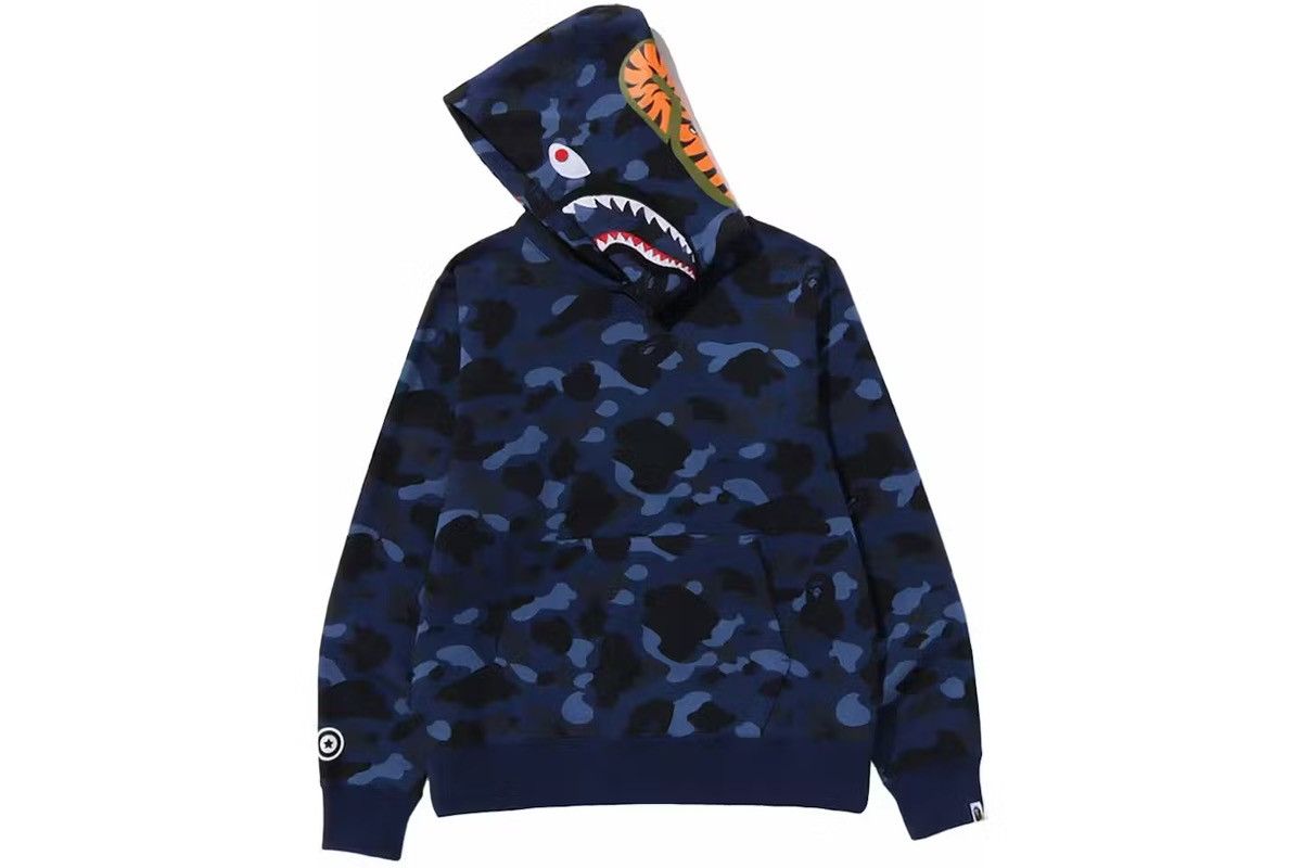 Bape BAPE Color Camo Shark Pullover Hoodie Navy Size US S / EU 44-46 / 1 - 2 Thumbnail