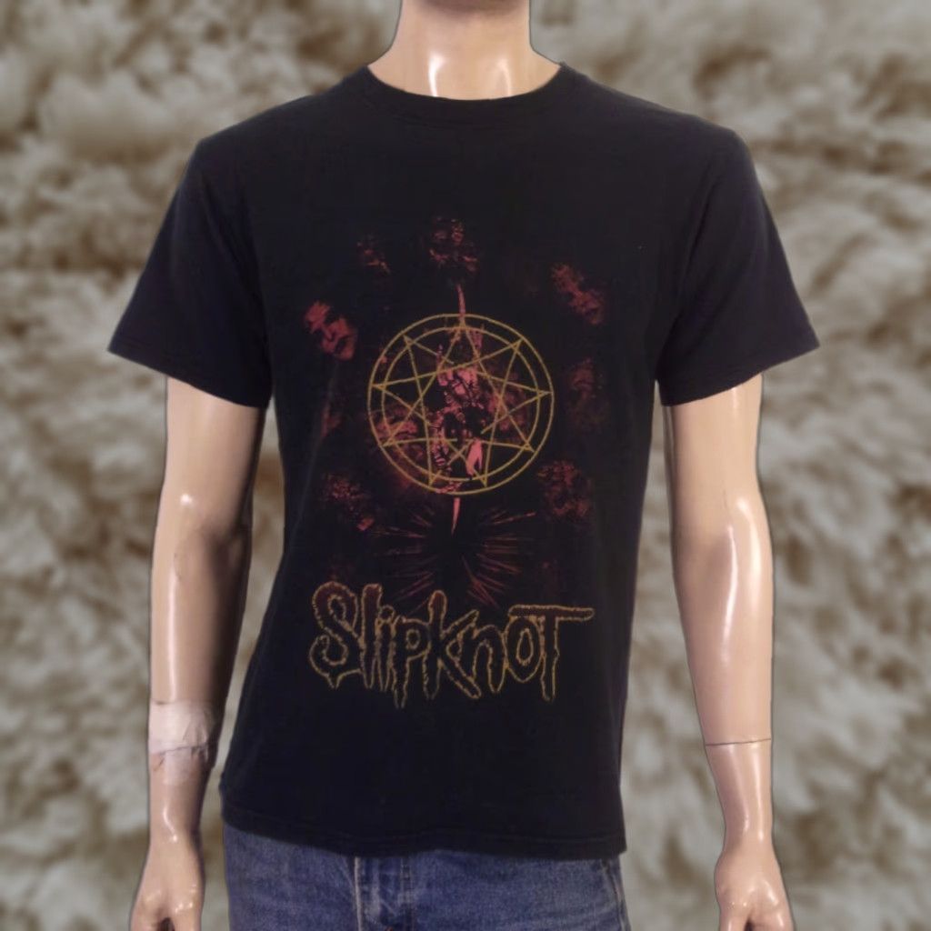 VINTAGE Slipknot T-Shirt Men M Black Crew Neck Short Sleeve Nu Metal Band Concert Tour 2000s 00s Graphic Print Shirt