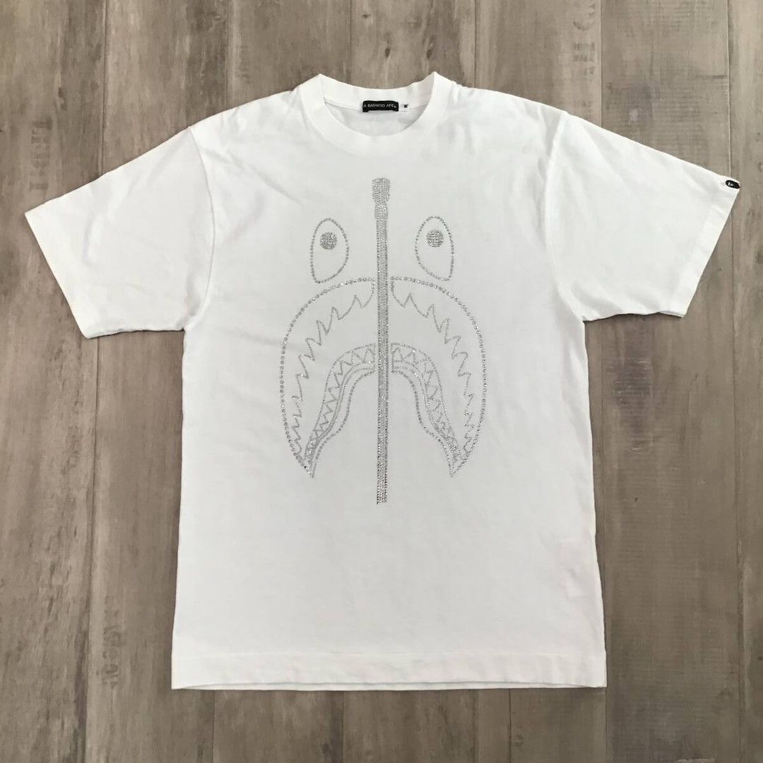 Bape × Swarovski 🔥NFS exclusive🔥 BAPE Swarovski Shark T-shirt a bathing ape Size US M / EU 48-50 / 2 - 2 Thumbnail
