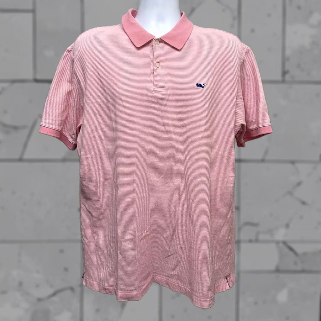 Vineyard Vines Vineyard Vines Polo Striped Golf 100% Cotton Mens L Pink Short Sleeve IAN Shep Ian Body Size US L / EU 52-54 / 3 - 1 Thumbnail