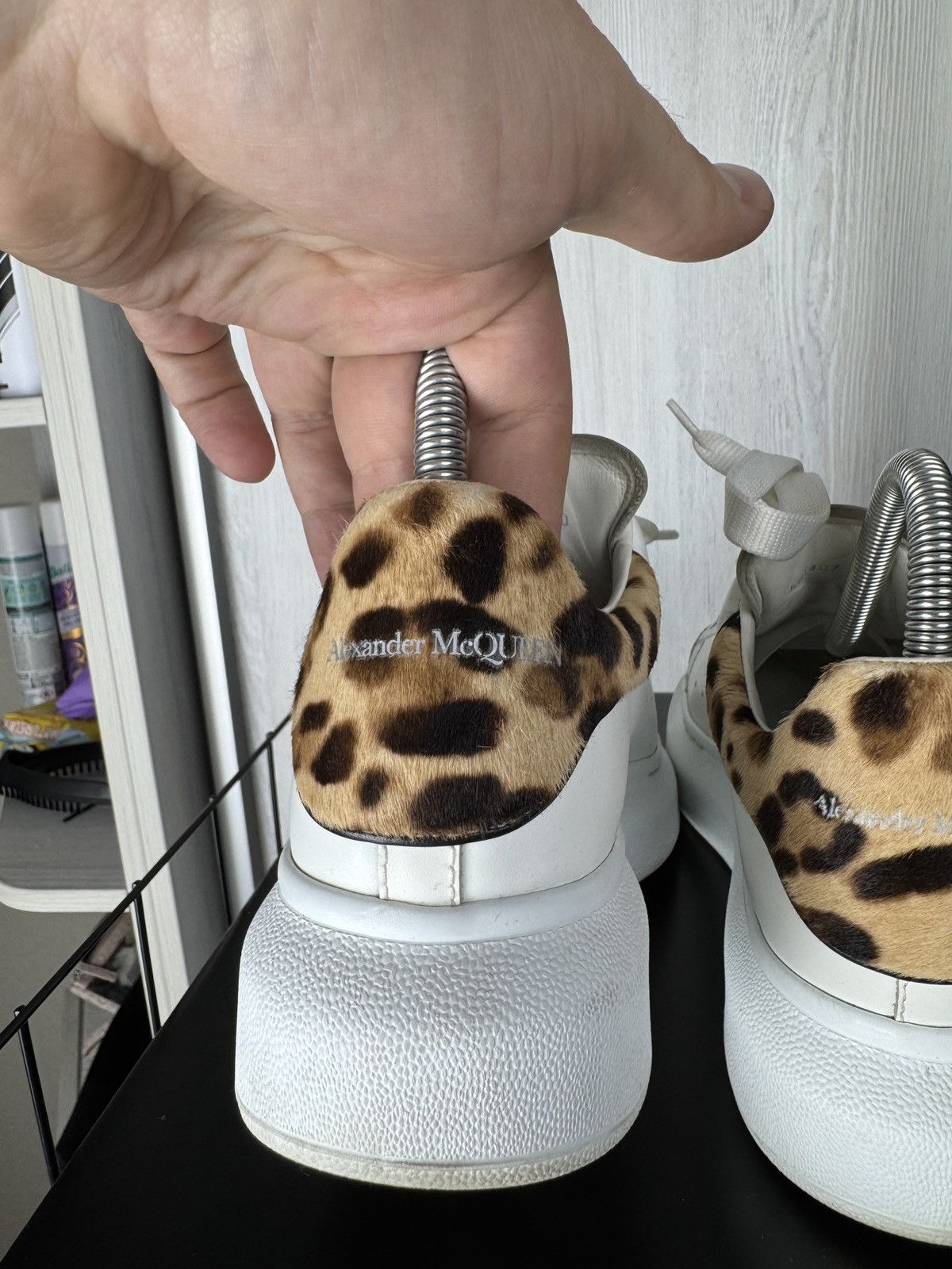 Alexander McQueen Alexander McQueen Oversized Leather Sneakers Leopard Back Size US 8.5 / IT 38.5 - 12 Thumbnail