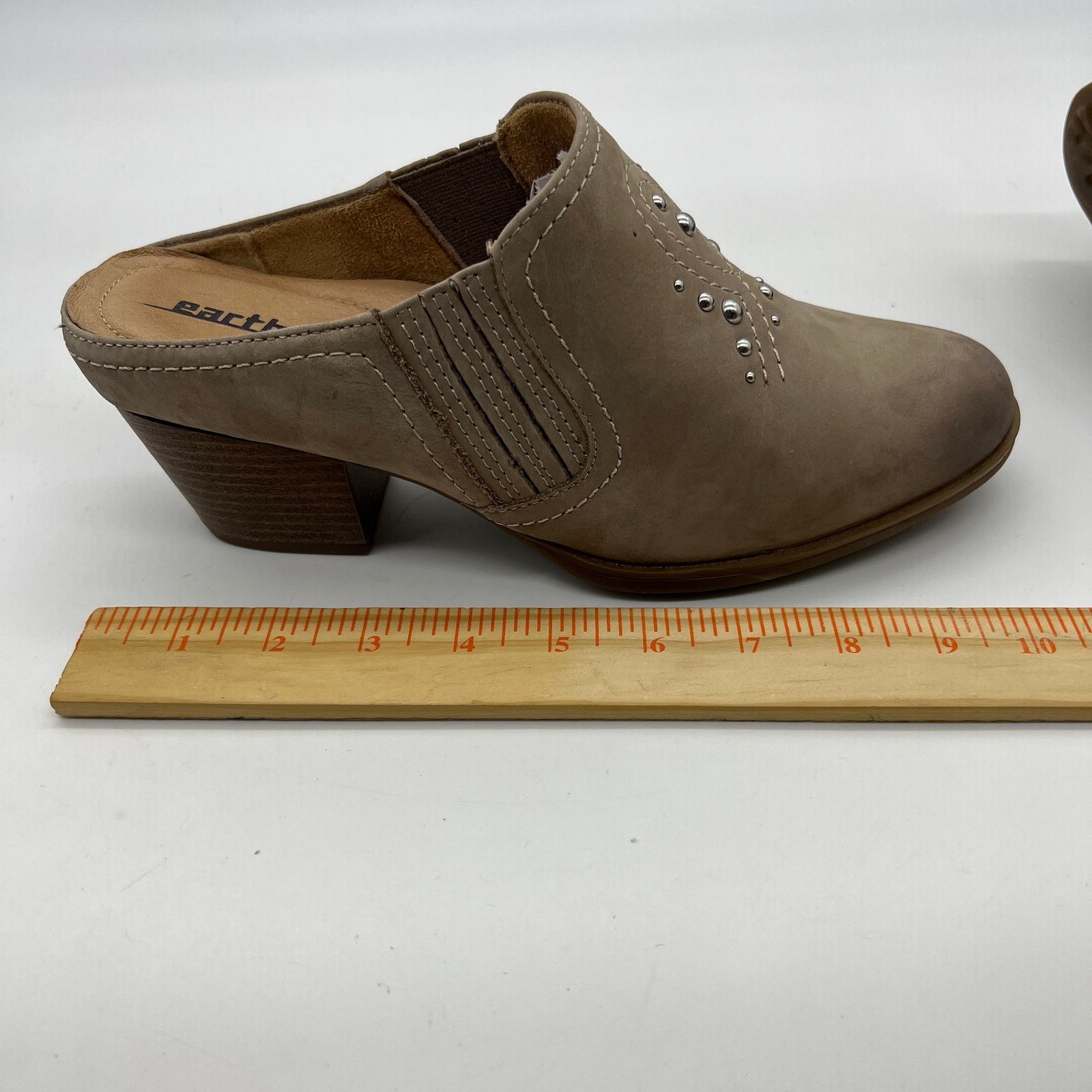 SKECHERS Earth Women's Size 9D Taupe Mules Nubuck Western Detailed Size US 9 / IT 39 - 12 Thumbnail