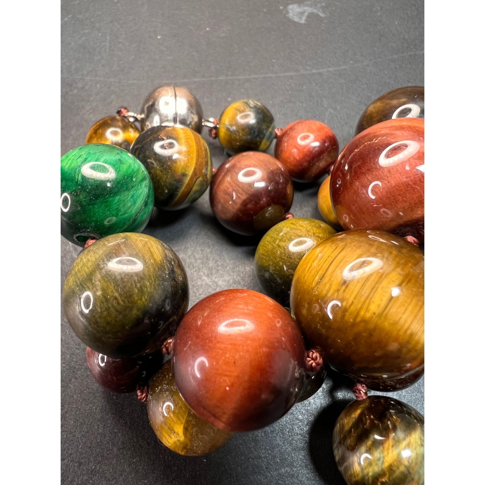 Other Multi color tiger eye graduated necklace with 925 clasp Size ONE SIZE - 10 Thumbnail